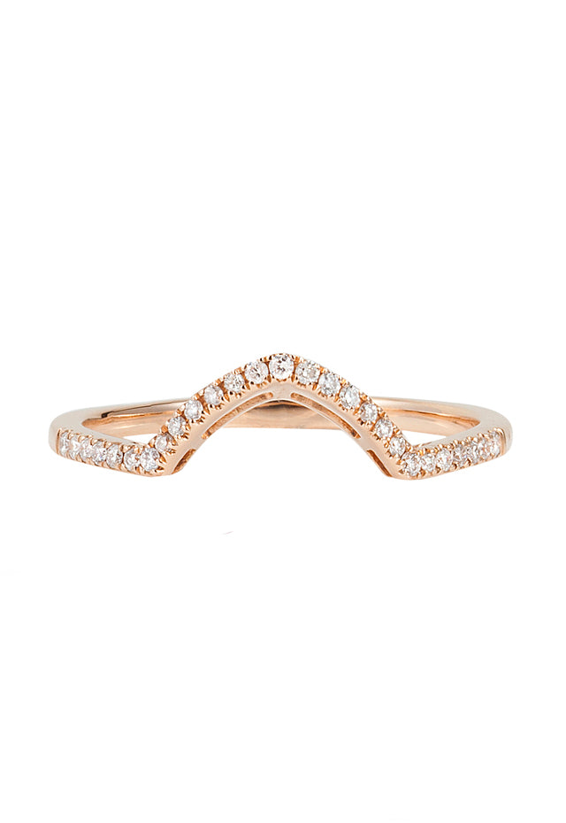 Pave Classica 14K Rose Gold Curved Diamond Stacking Band – effyjewelry.com