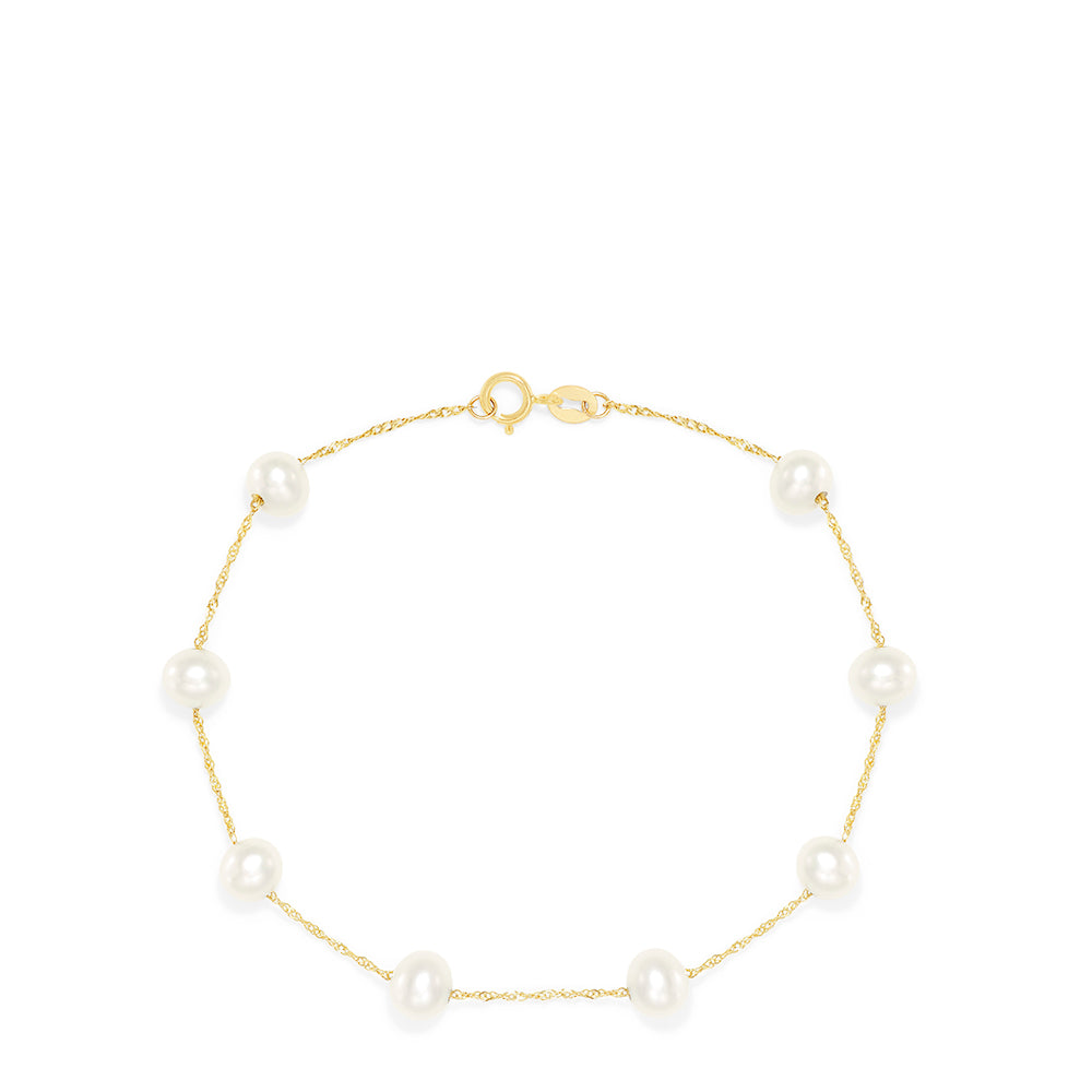 Freshwater Pearls and 14K Yellow Gold Beads Bracelet – Lireille