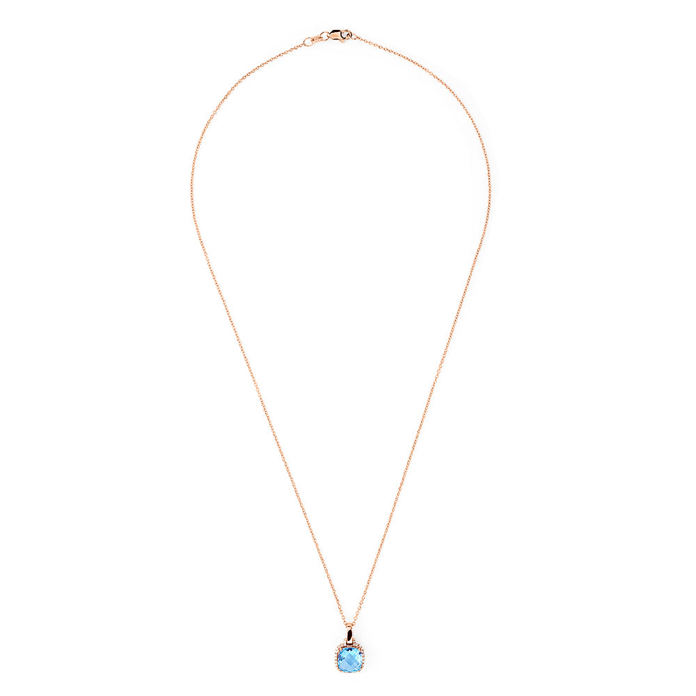 Blue Dome Pendant – Rose Gold – Poniros e-shop
