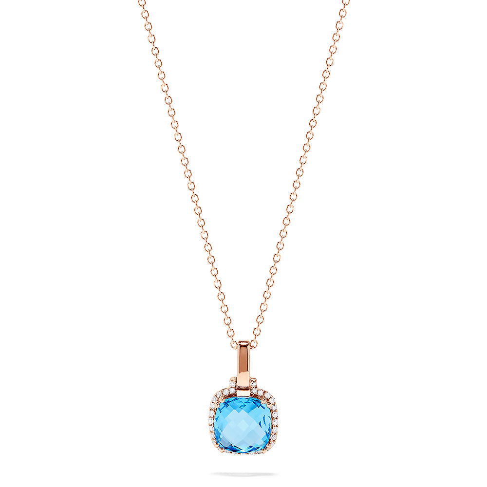 Blue Dome Pendant – Rose Gold – Poniros e-shop