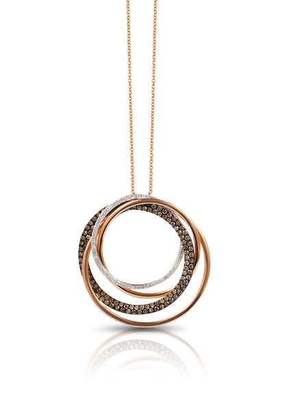 Effy Espresso 14K Rose Gold Cognac and White Diamond Pendant