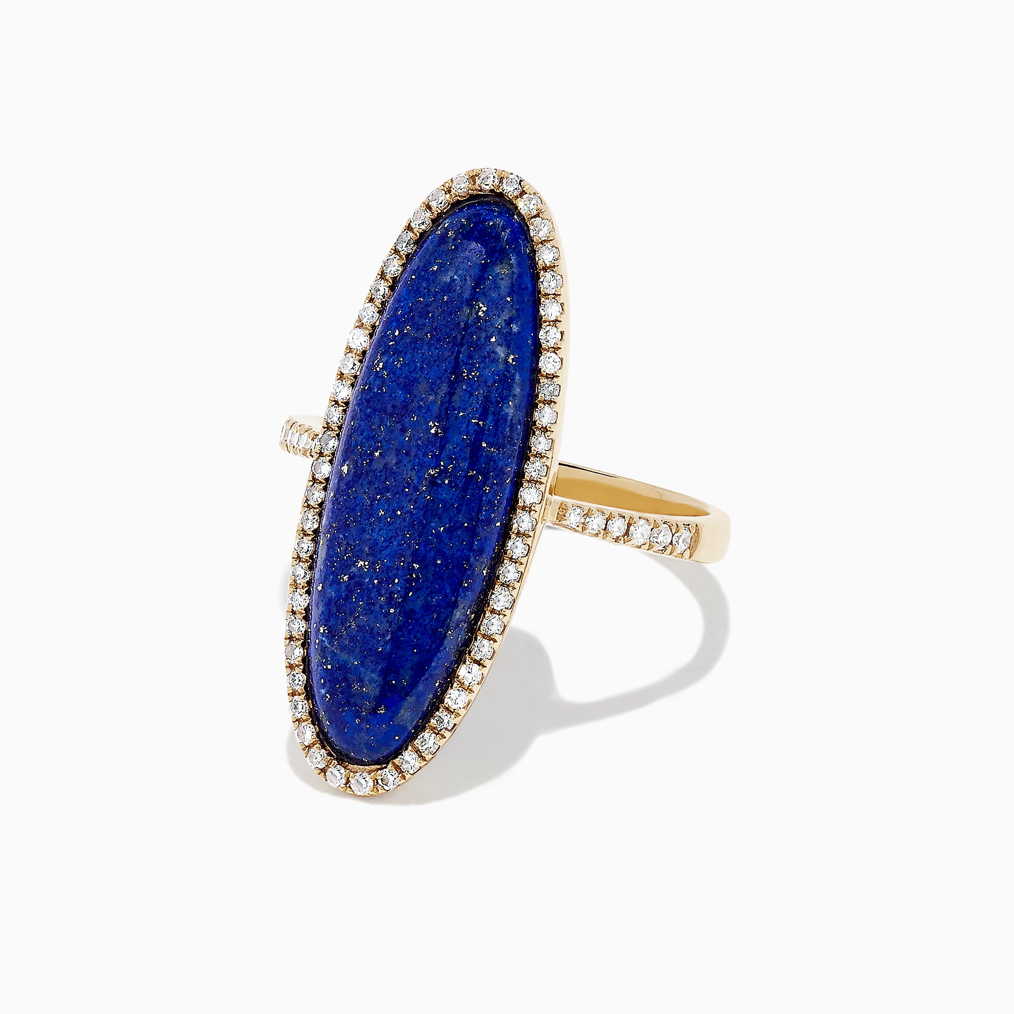 Effy 14K Yellow Gold Lapis Lazuli and Diamond Ring, 6.27 TCW ...