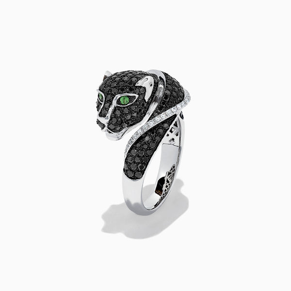 Effy Signature 14K White Gold Black & White Diamond Panther Ring