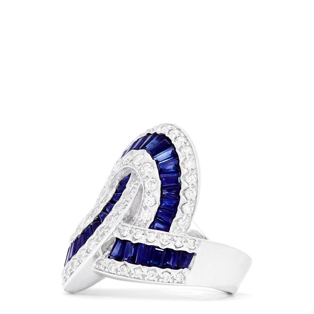 Effy Limited Edition 14K White Gold Sapphire and Diamond Ring, 6.61 TCW