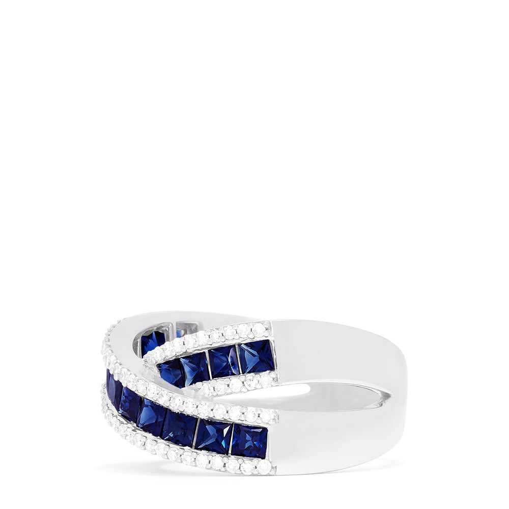 Effy Royale Bleu 14K White Gold Sapphire and Diamond Ring, 2.65 TCW