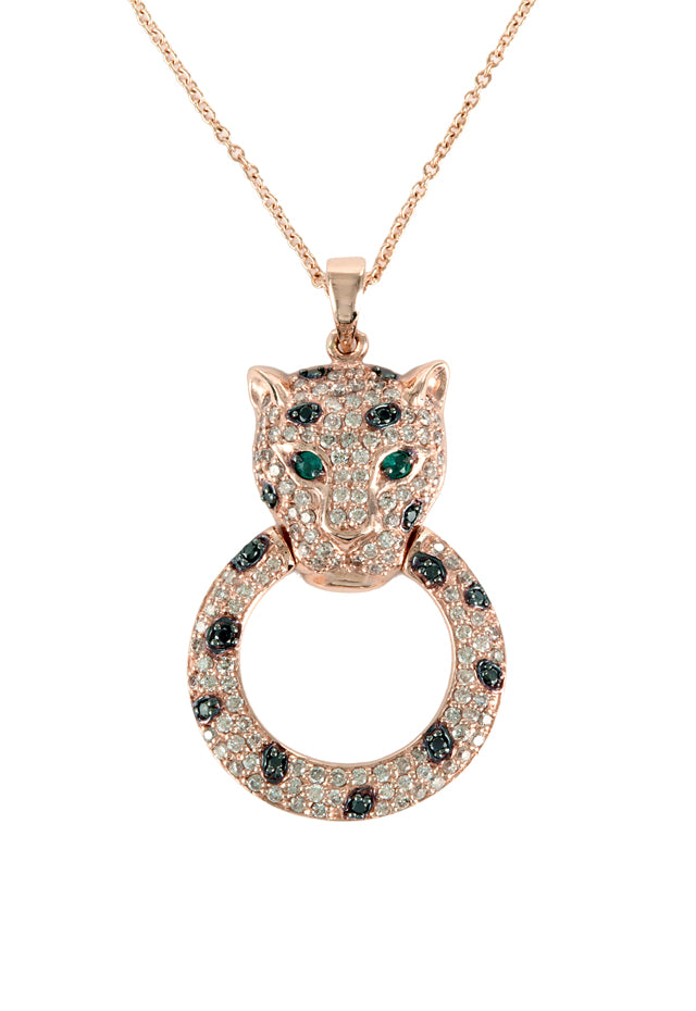 Effy Signature 14K Rose Gold Diamond and Emerald Pendant, 0.79 TCW ...