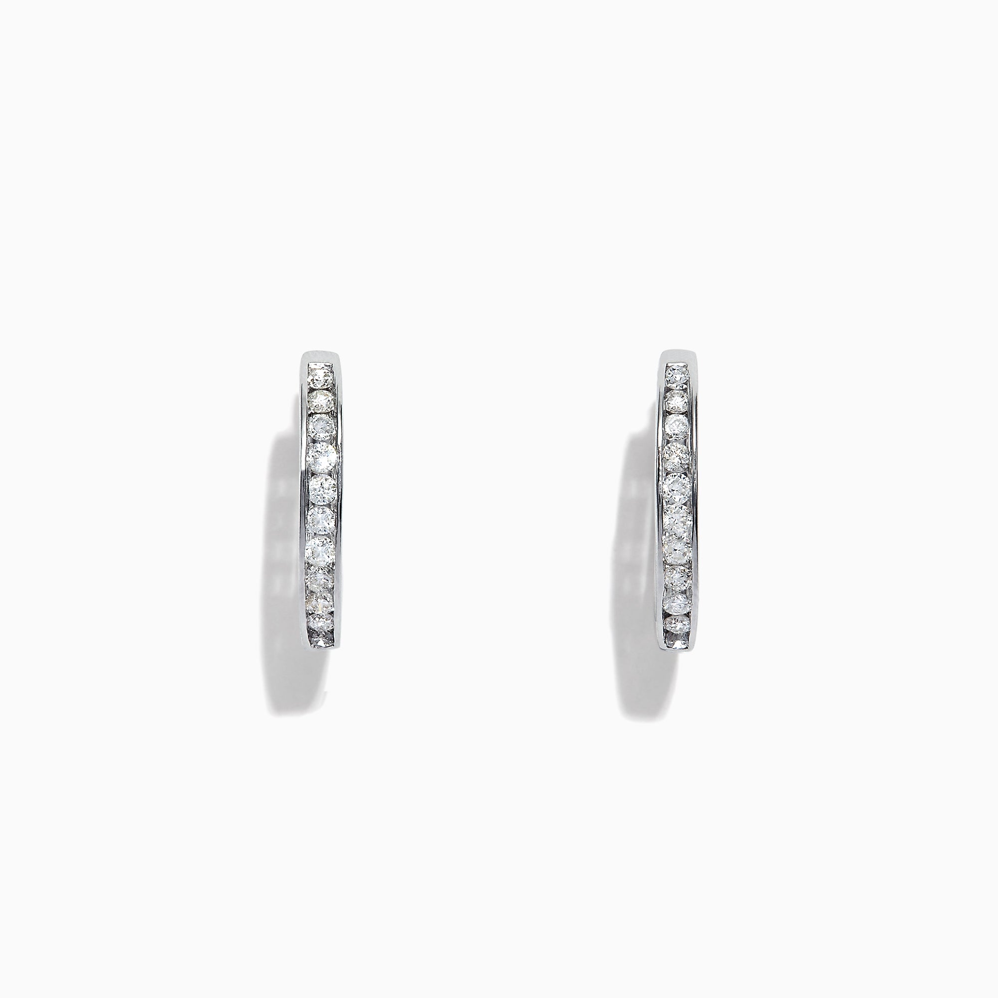 Pave Classica 14K White Gold Channel-Set Diamond Hoop Earrings, 0.48 T ...