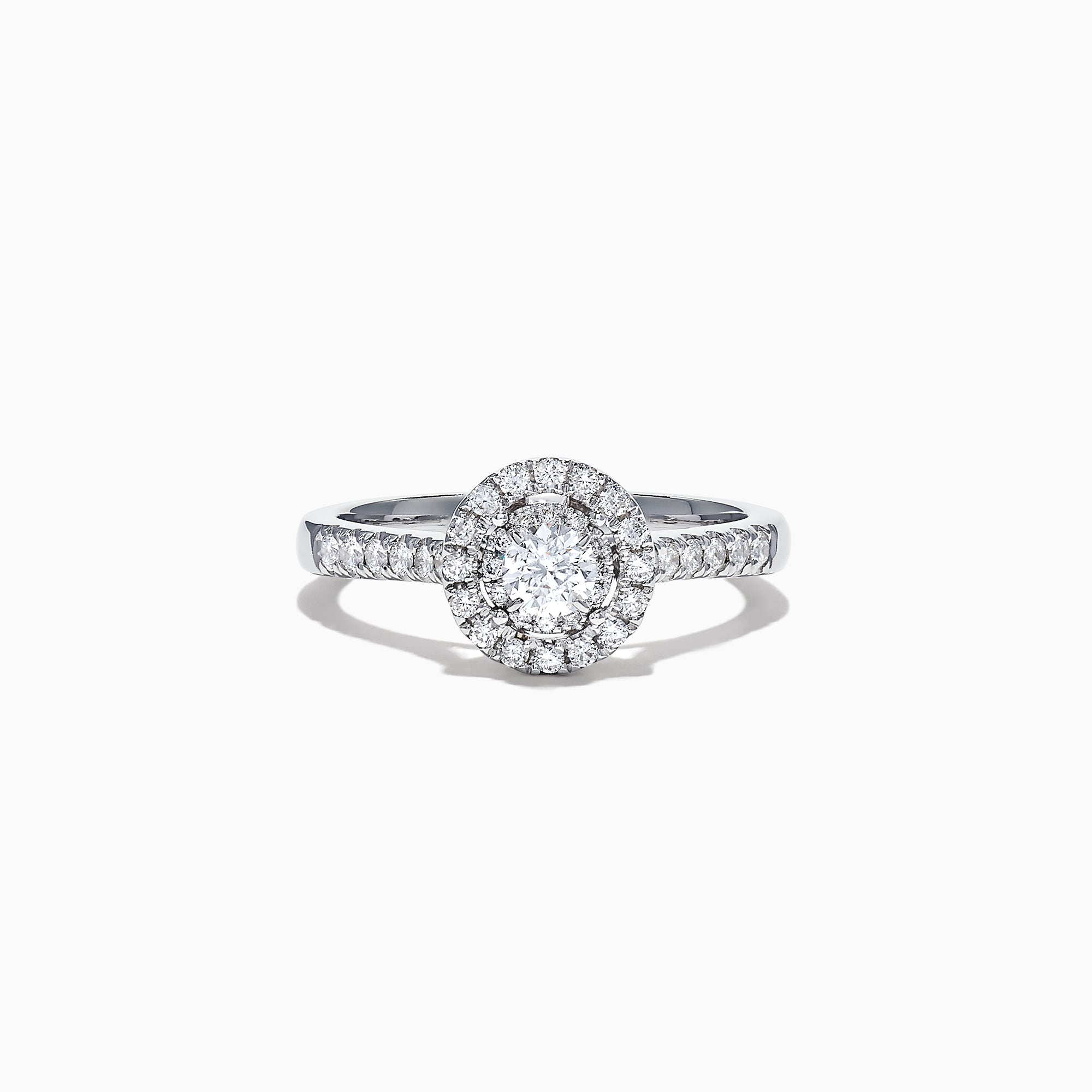 Effy Pave Classica 14K White Gold Diamond Halo Ring, 0.59 TCW