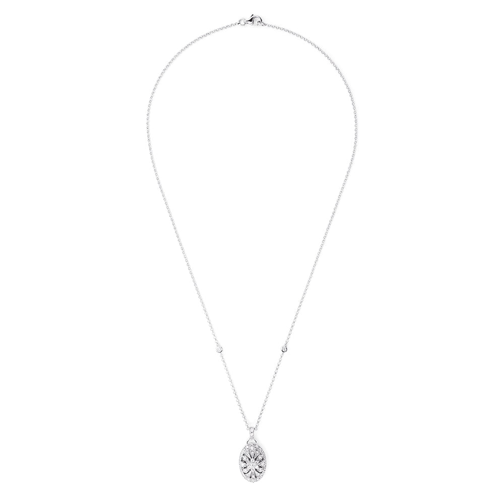 14K White Gold Diamond Necklace, 0.42 TCW – effyjewelry.com