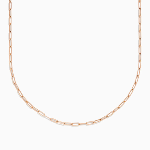 14k Rose Gold Modern Paperclip Diamond Necklace #106225 - Seattle Bellevue  | Joseph Jewelry