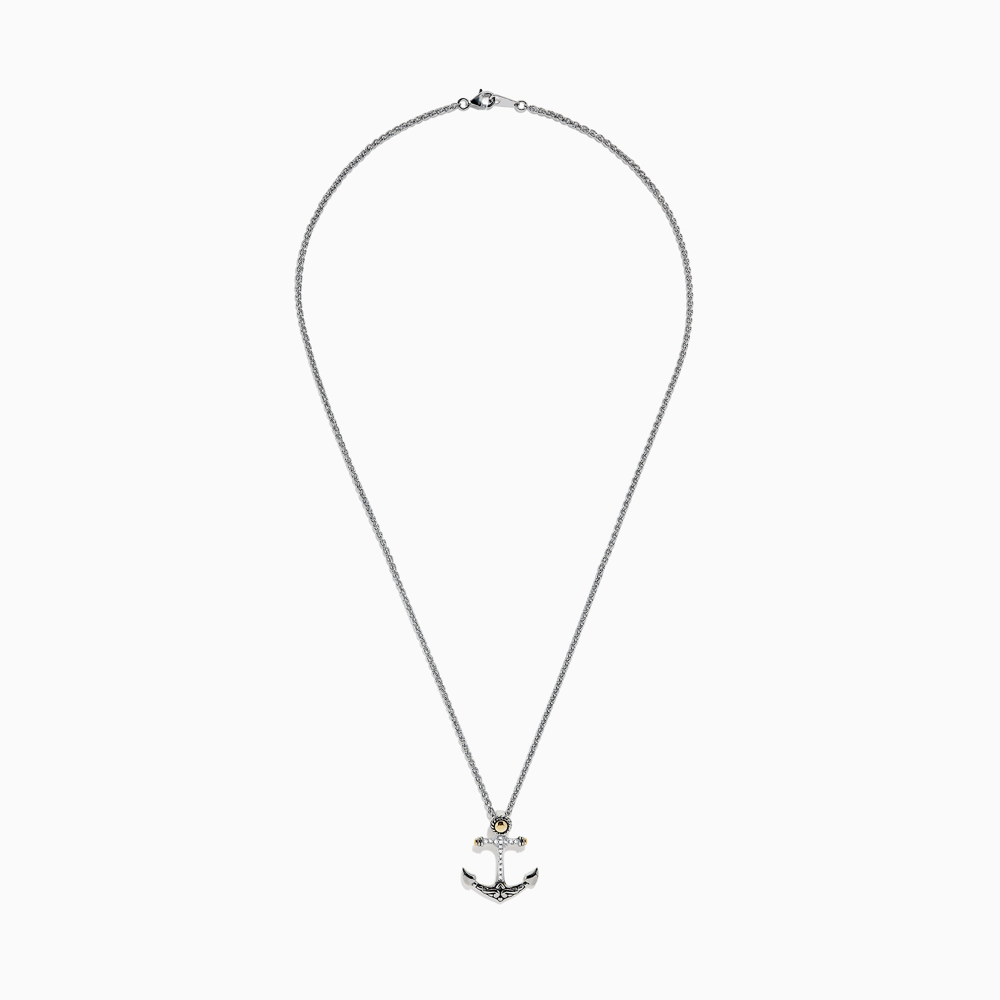 Lab-Created Blue Sapphire Anchor Pendant in Sterling Silver | Zales Outlet