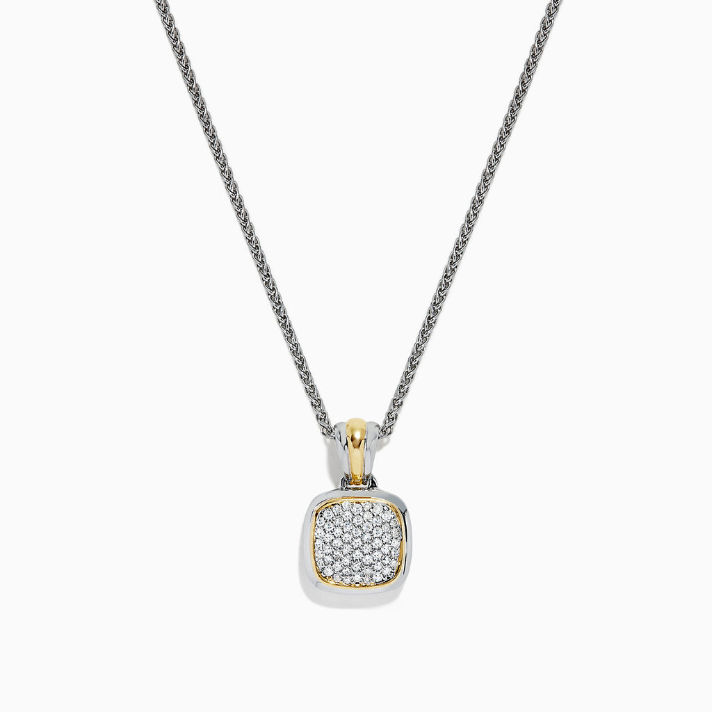 Effy 925 Sterling Silver & 18K Gold Accented Diamond Pendant, 0.31 TCW ...