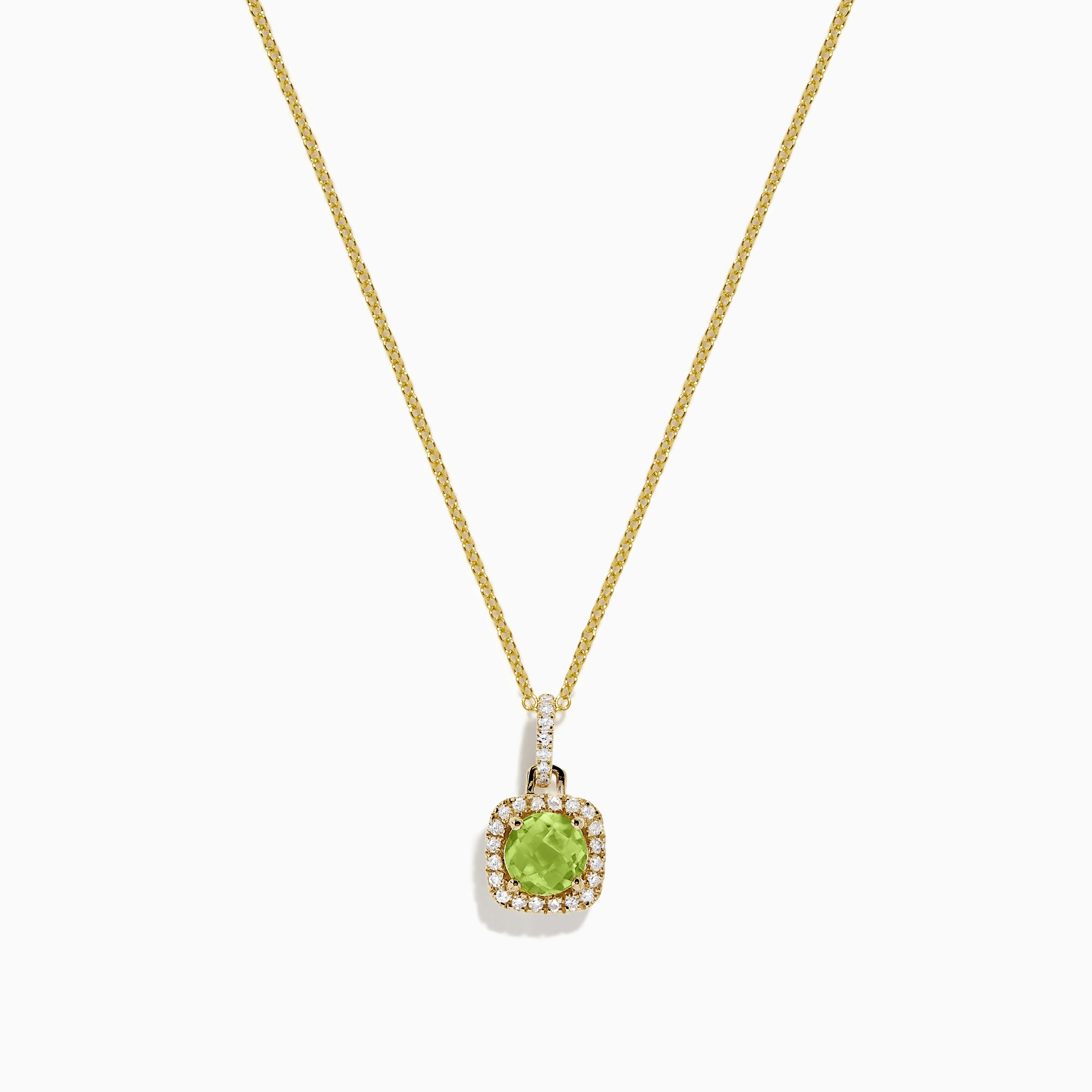 Effy 14K Yellow Gold Peridot and Diamond Pendant, 1.03 TCW ...