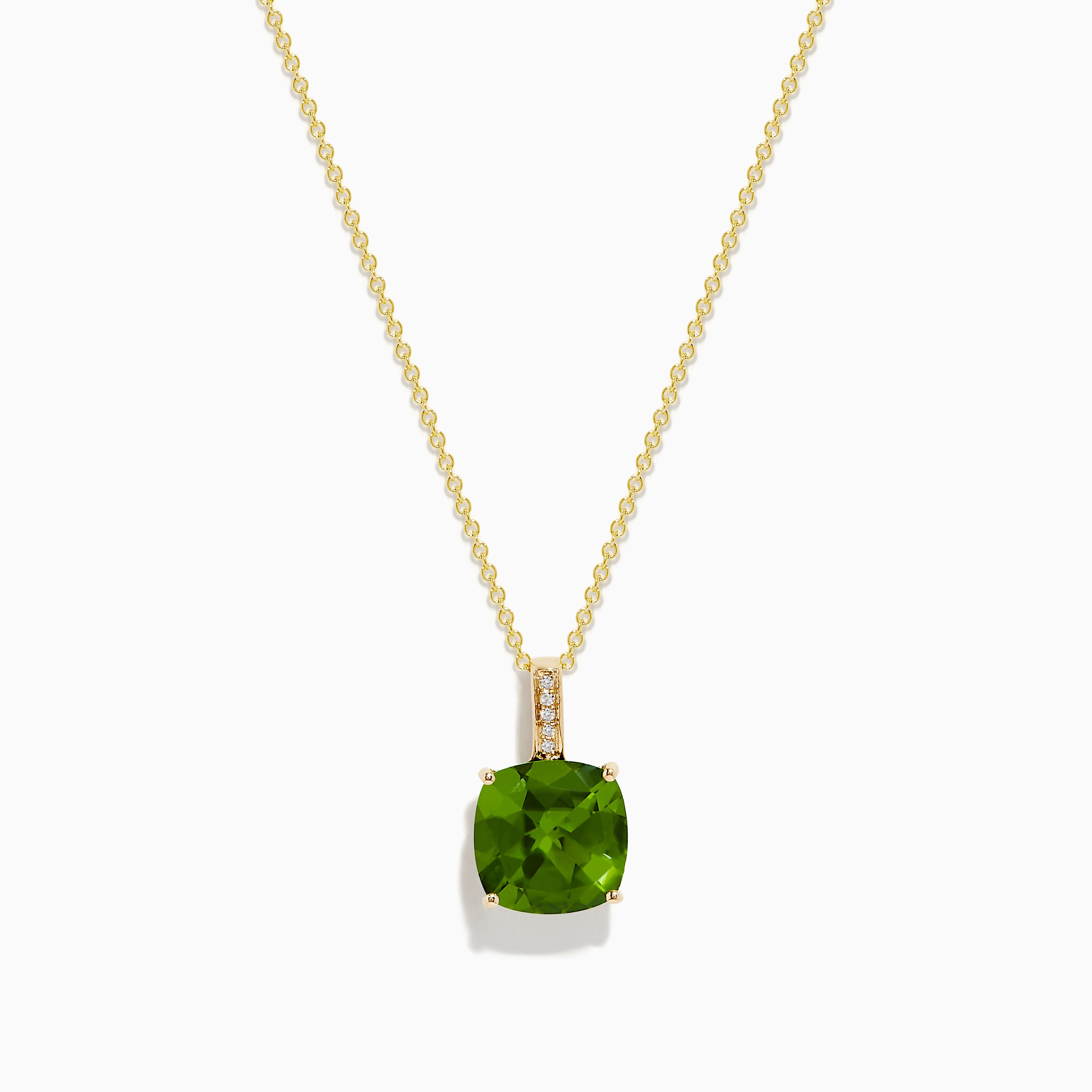 14K Yellow Gold Peridot and Diamond Pendant – effyjewelry.com