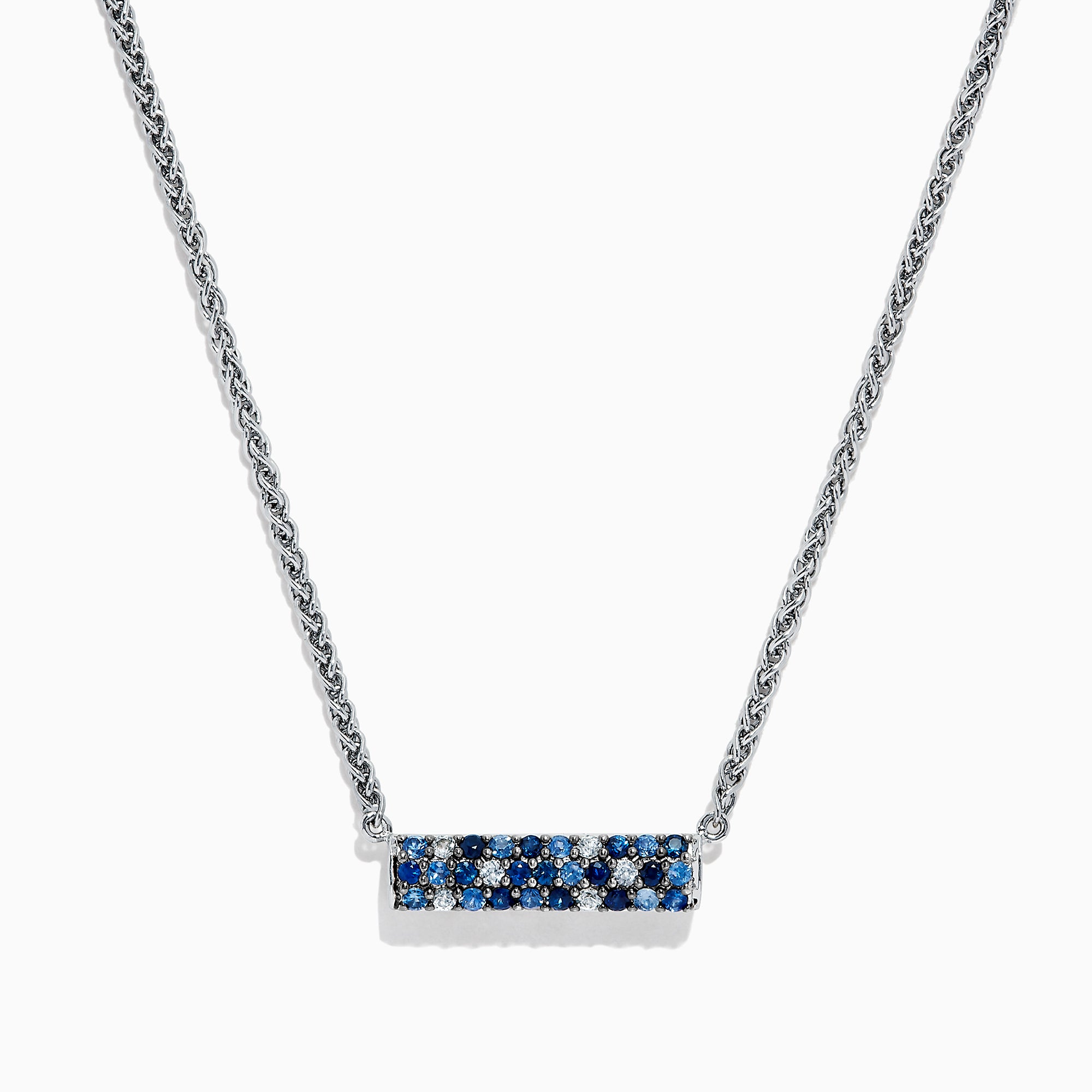 Splash Sterling Silver Blue Sapphire Necklace, 0.95 TCW – effyjewelry.com