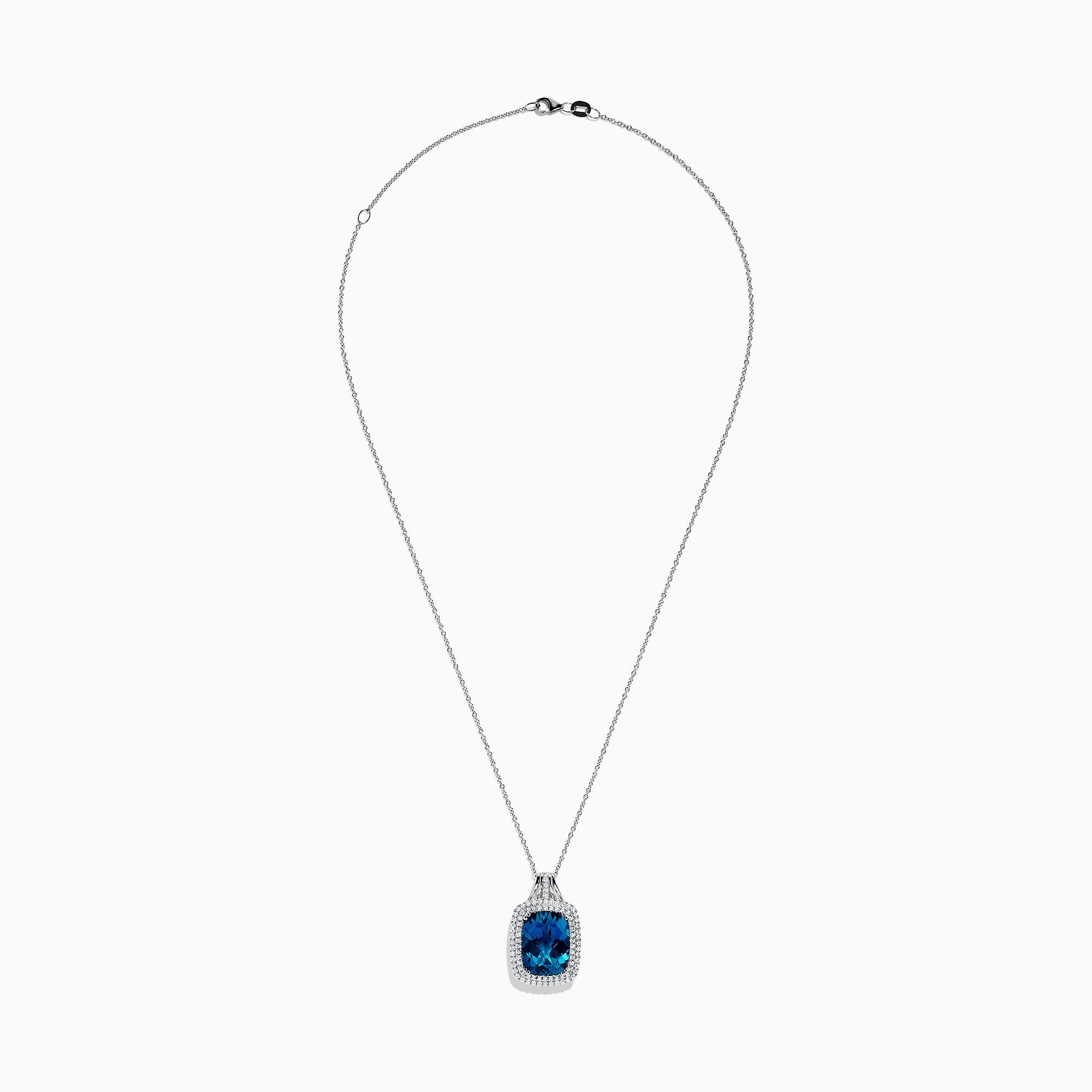 Ocean Bleu 14K Gold London Blue Topaz and Diamond Pendant, 12.45 TCW ...