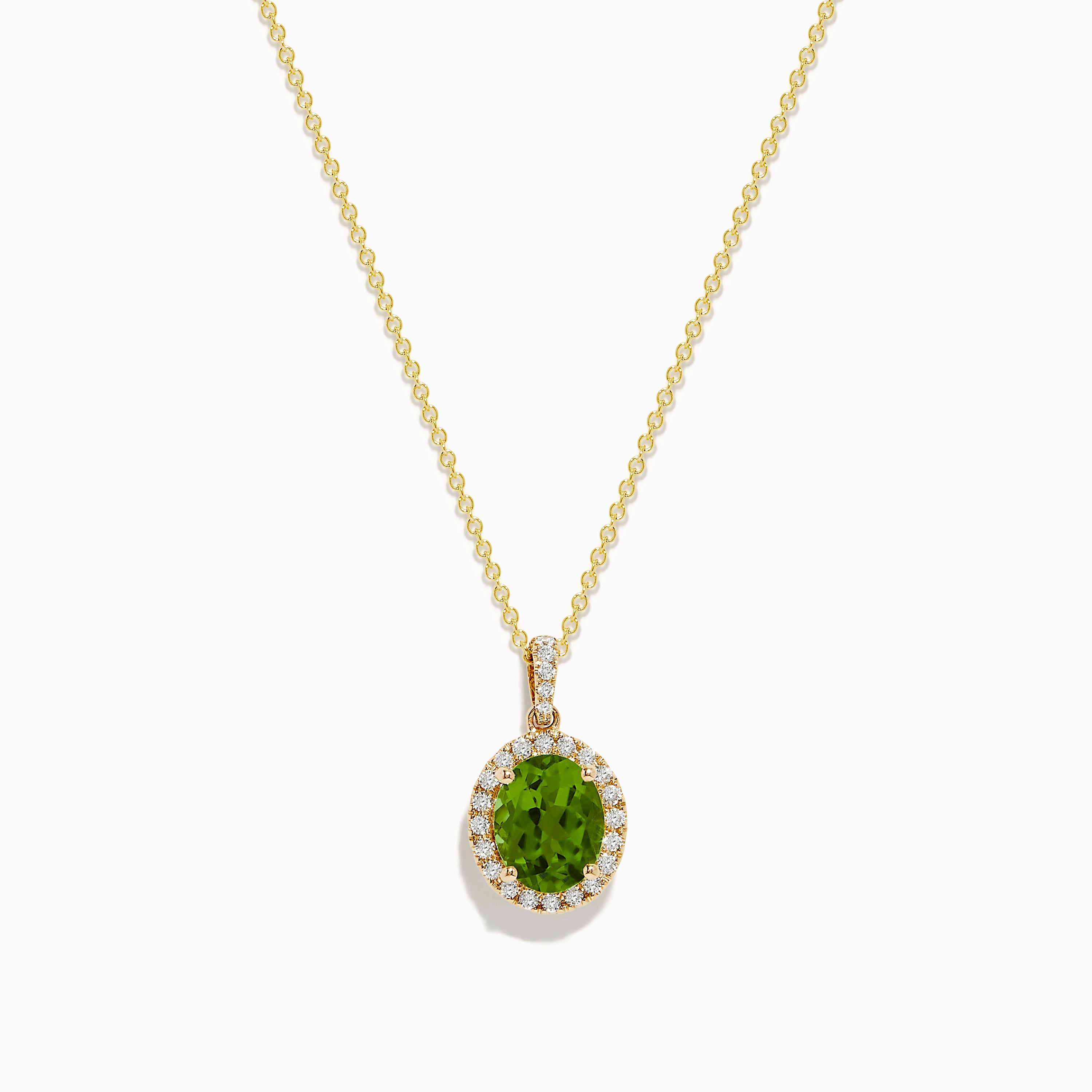 14K Yellow Gold Peridot and Diamond Pendant – effyjewelry.com