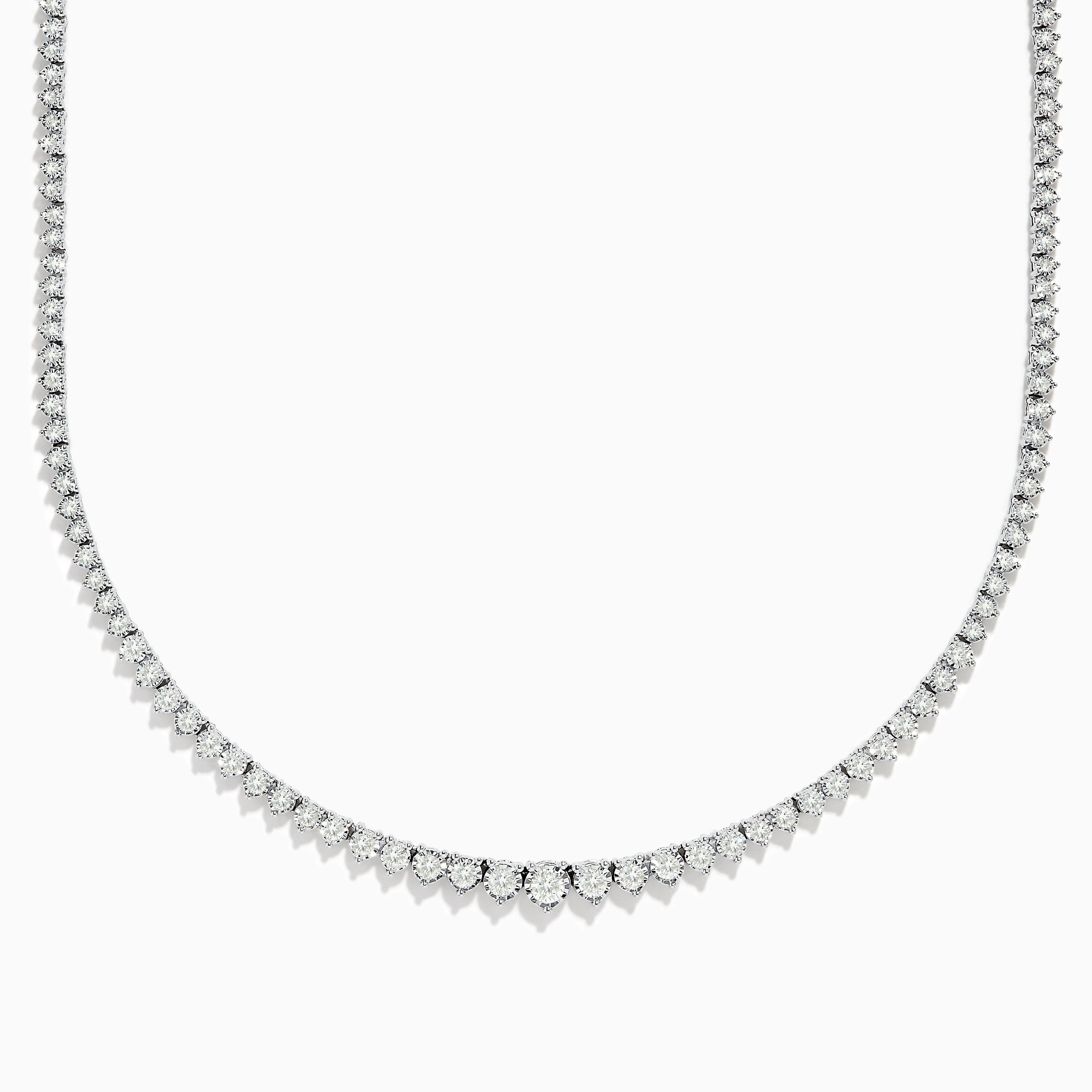 14k White Gold Diamond Tennis Necklace 2.94 Tcw – Effyjewelry.com