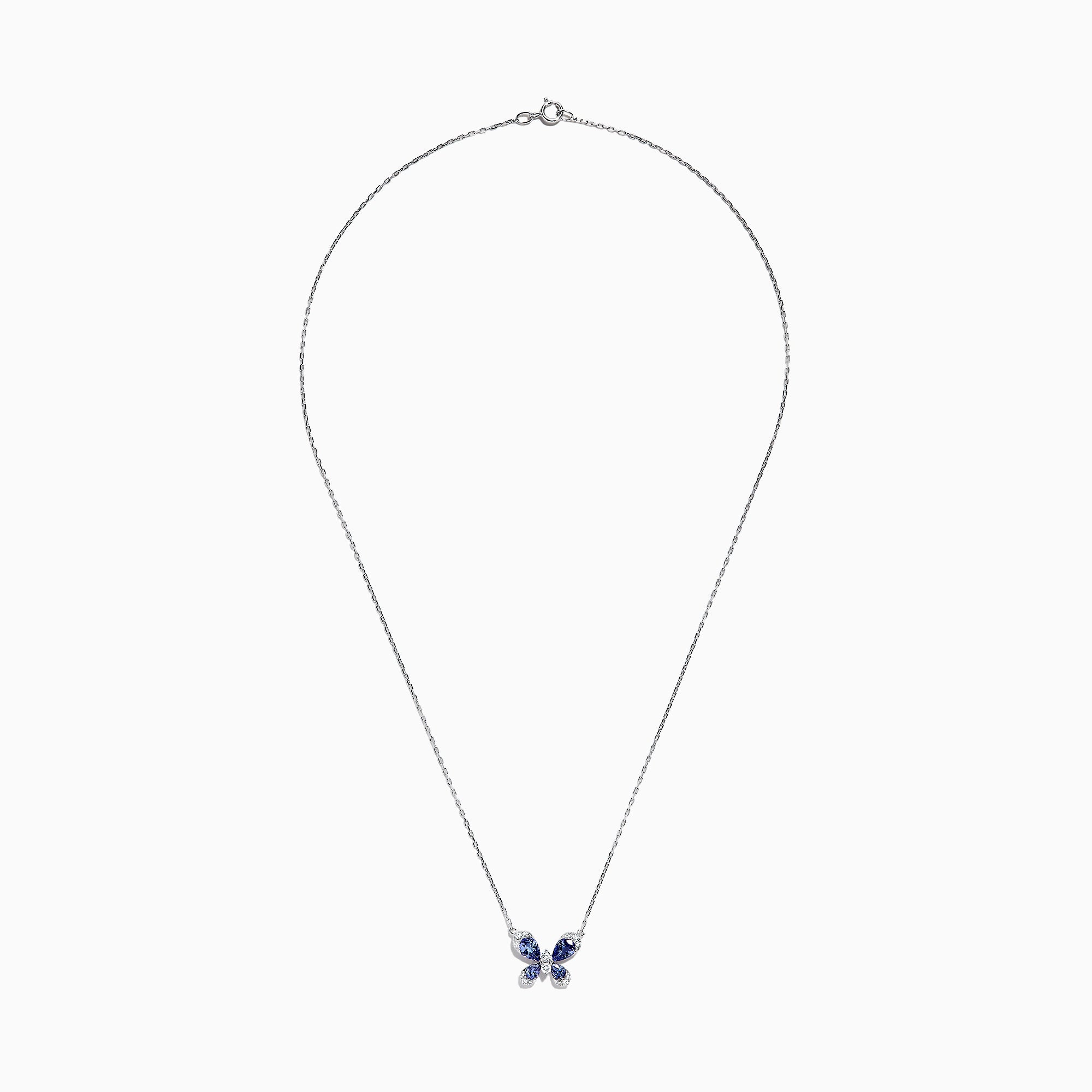 Nahla Siri 14K White Gold Tanzanite and Diamond Butterfly Necklace, 1 ...