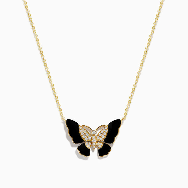 Signature Butterfly Necklace - Fuchsia, Black Diamond – Cristal Jewelry