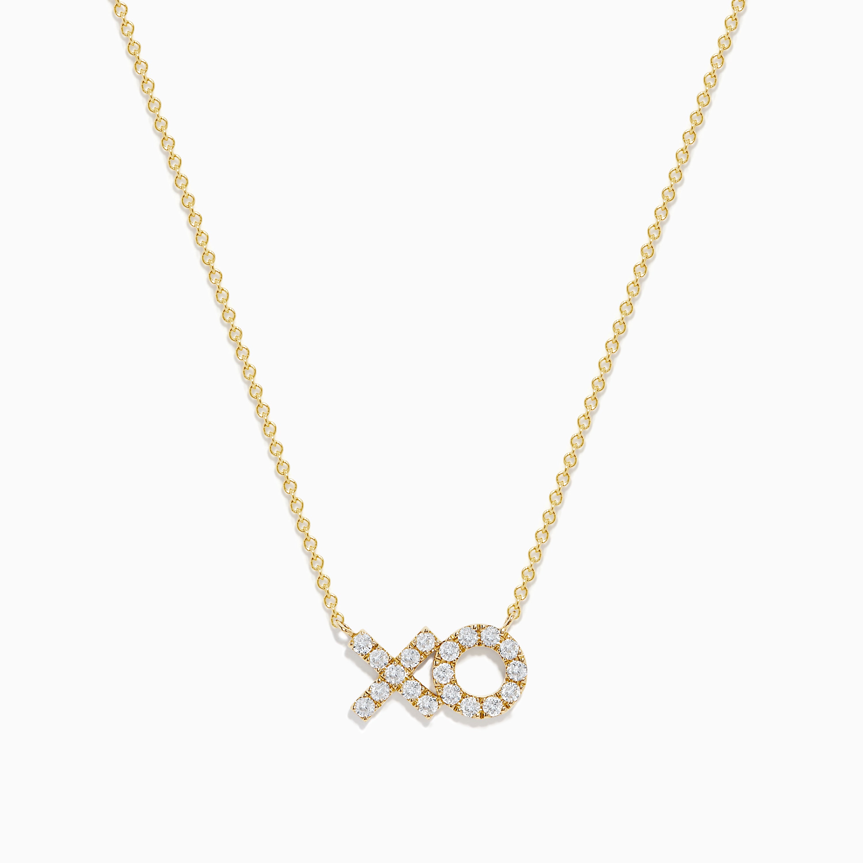 Diamond XO Necklace Gold