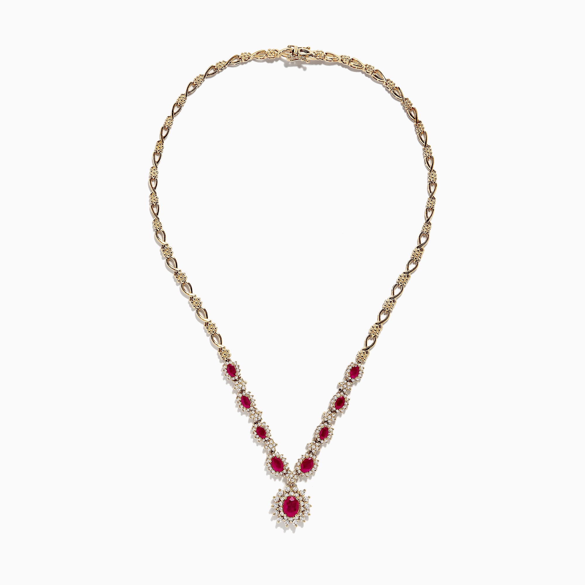 Effy 14K Yellow Gold Ruby and Diamond Necklace, 6.11 TCW – effyjewelry.com