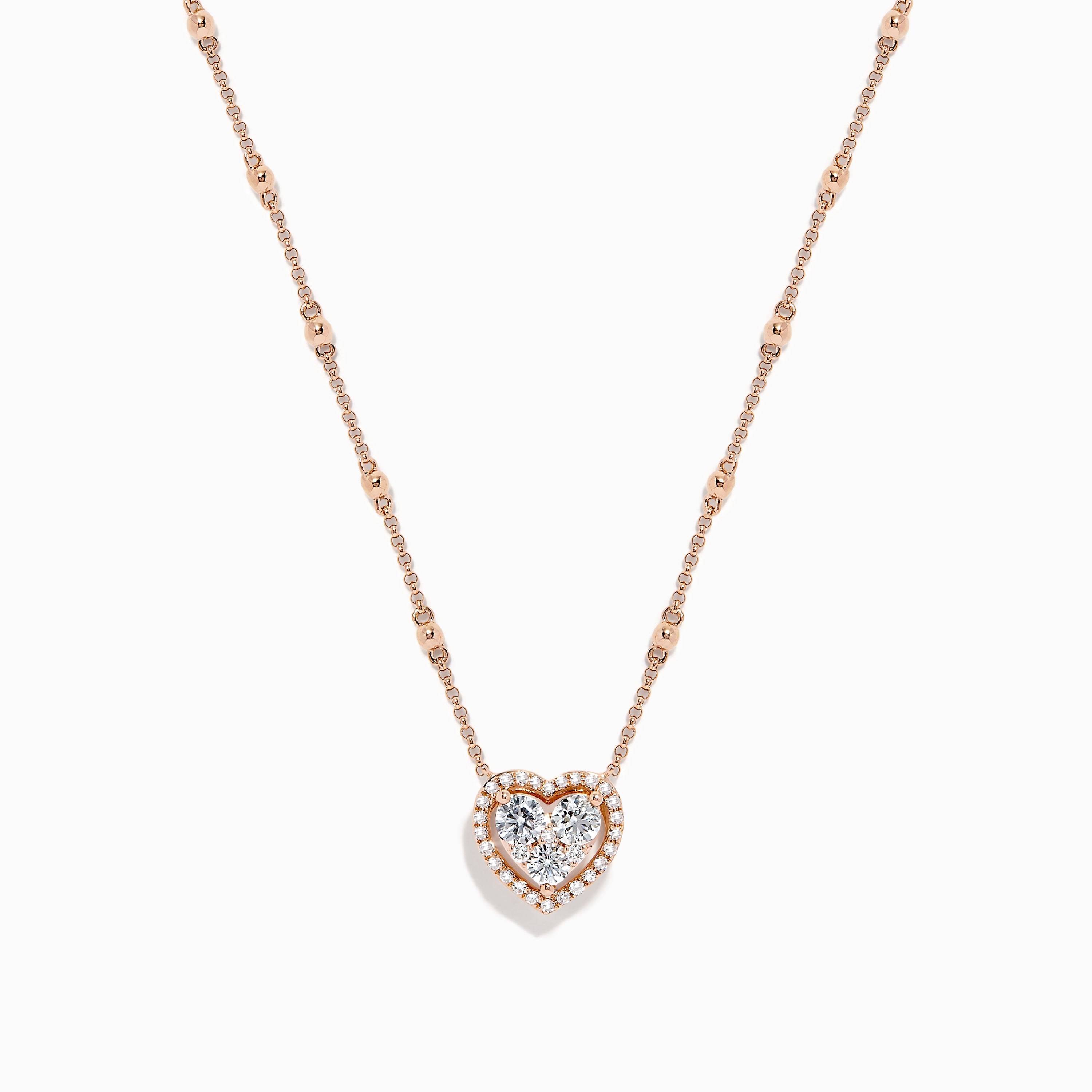 Milli Heart-Locket Necklace - Diamond Heart Photo Necklace - If & Co. 14K Rose Gold / VS+