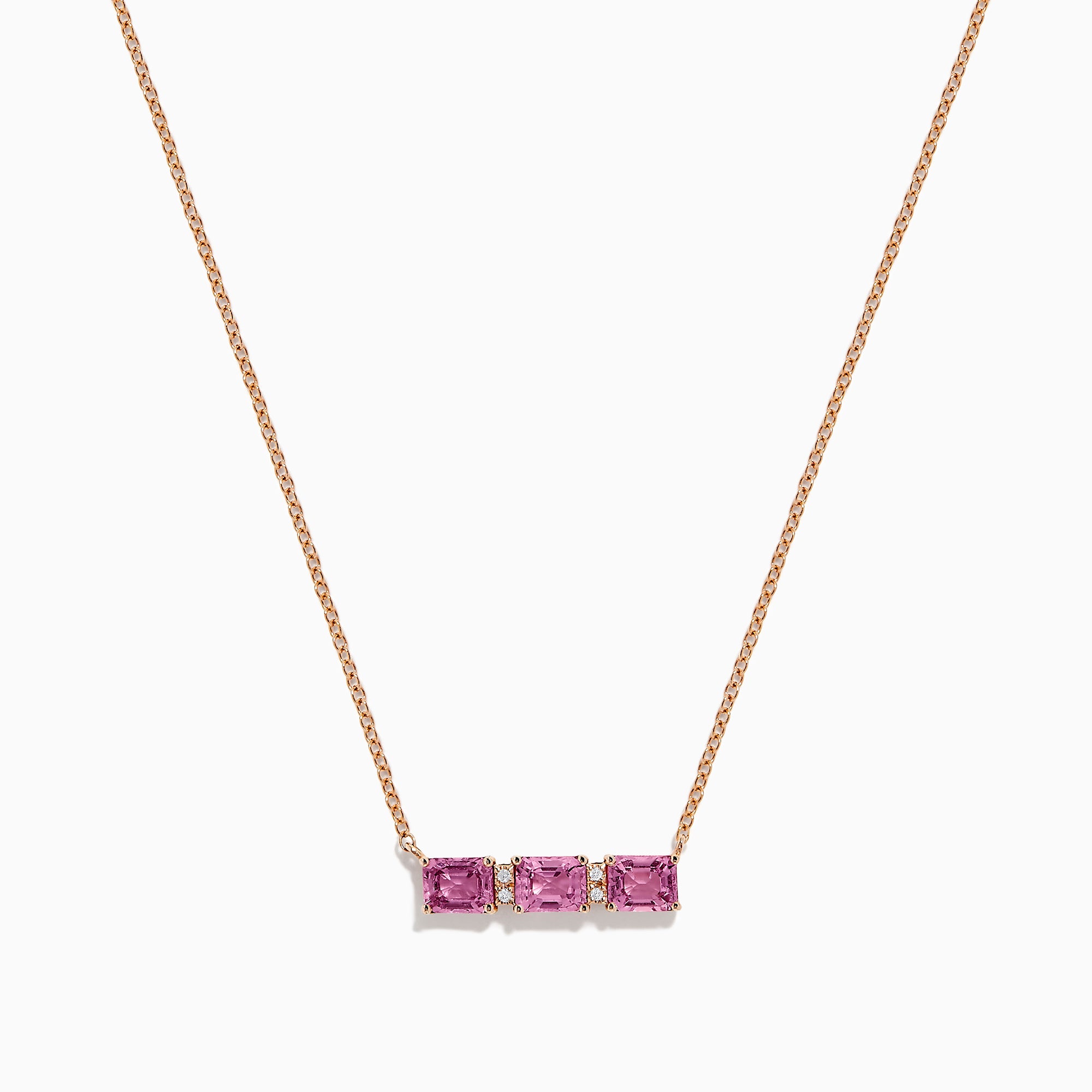 Oval Pink Sapphire & Diamond Bar Necklace – Park City Jewelers