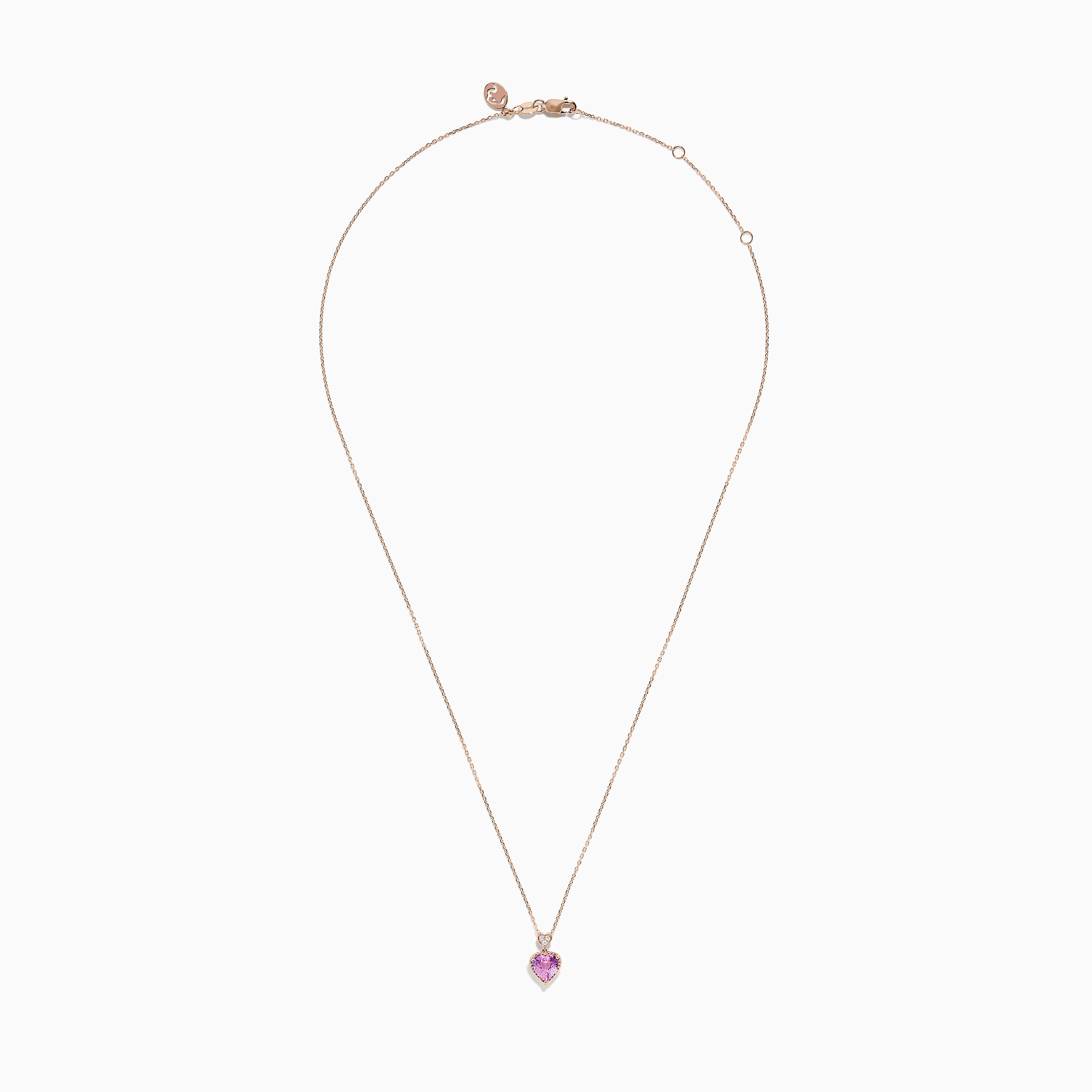 32ct Fancy Intense Pink Bare Diamond 14k Rose Gold Necklace