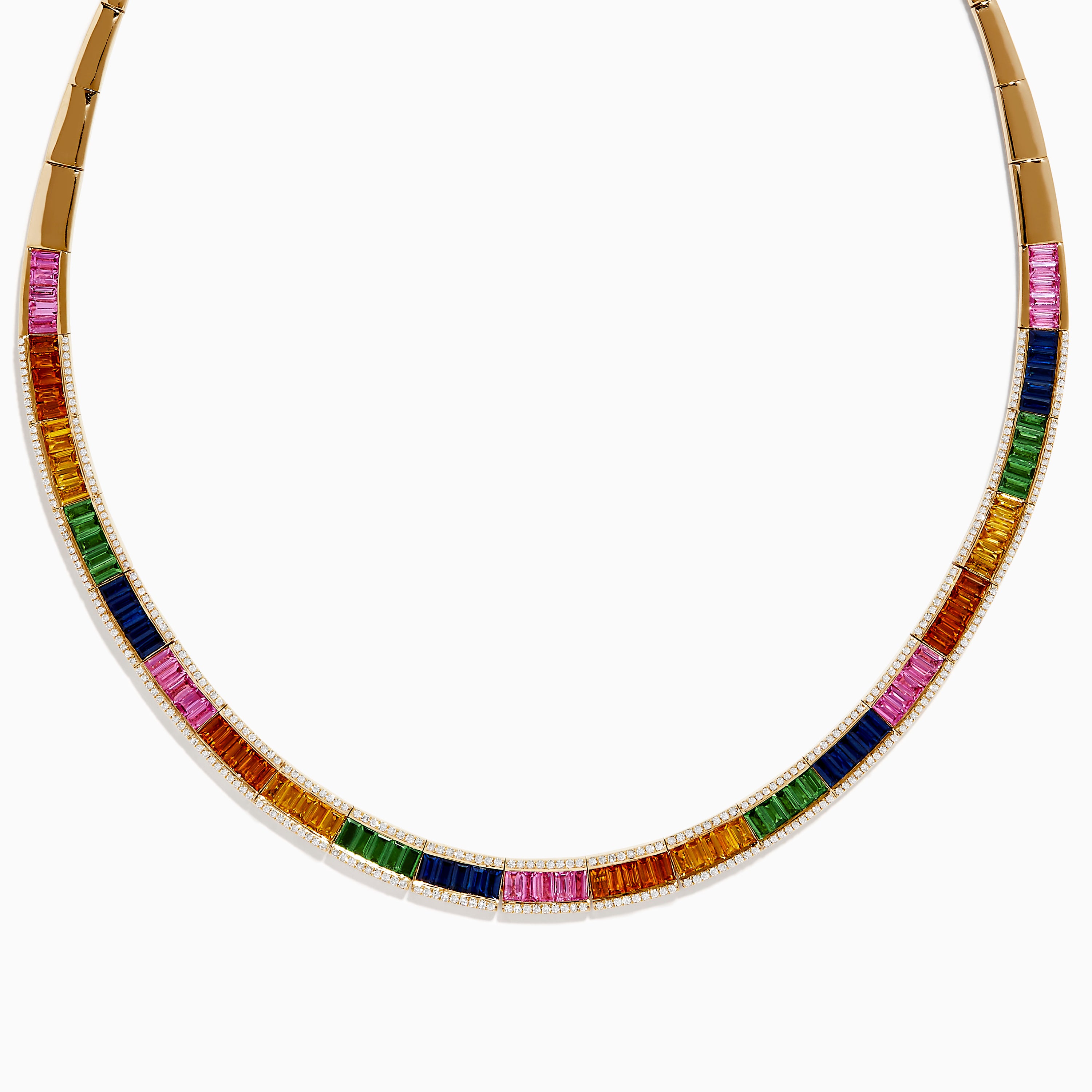 Arte*Vitta Diamond & Rainbow Sapphire Halo Pendant - Abracadabra Jewelry /  Gem Gallery
