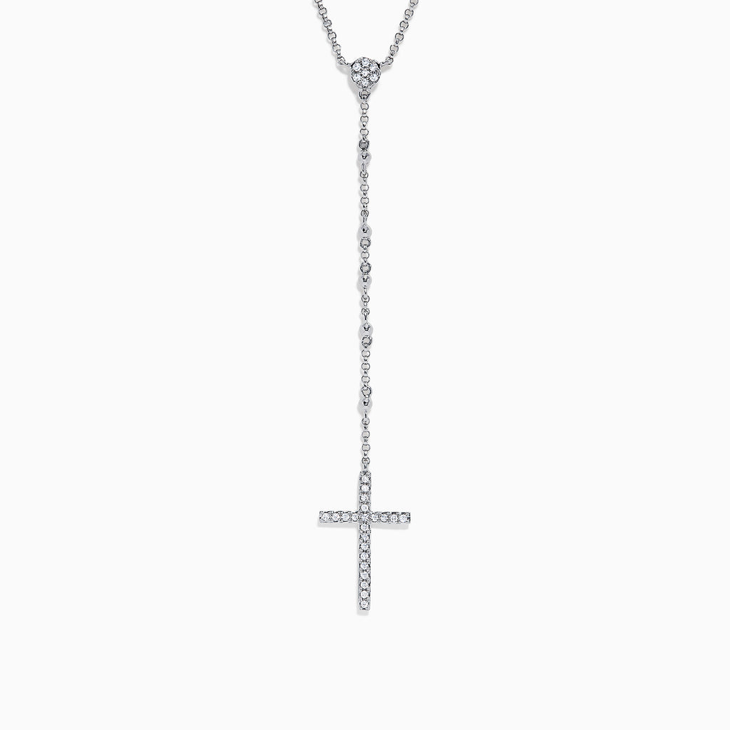 Effy 925 Sterling Silver Diamond Cross Pendant, 0.24 TCW