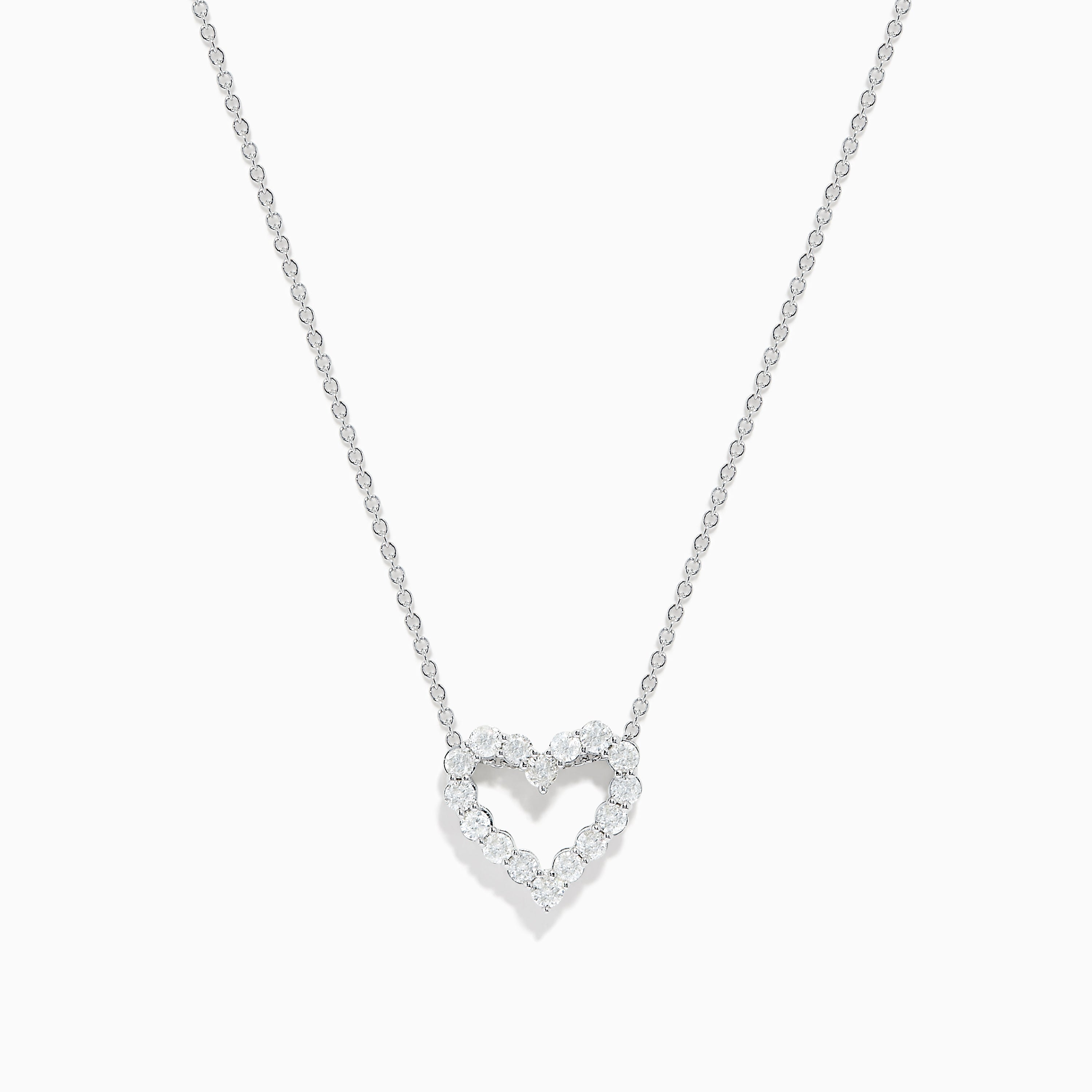 Pave Classica 14K White Gold Diamond Heart Pendant – effyjewelry.com