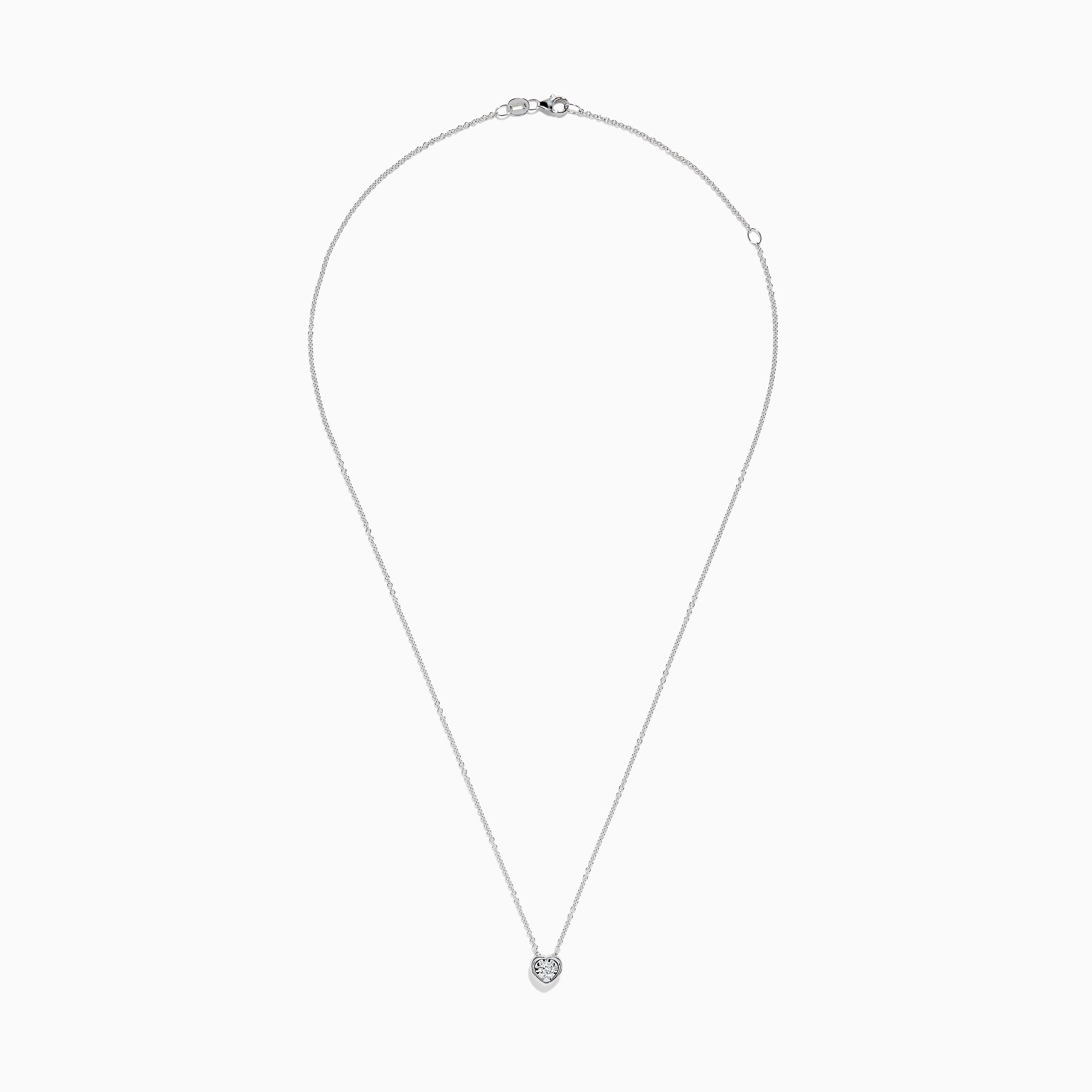 Effy 925 Sterling Silver Diamond Heart Necklace, 0.15 TCW