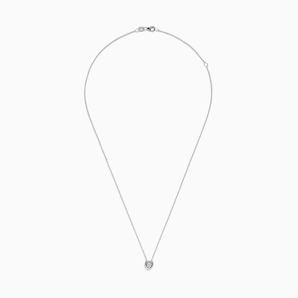 Effy 925 Sterling Silver Diamond Heart Necklace, 0.15 TCW | effyjewelry.com