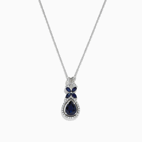 Effy Royale Bleu 14K White Gold Sapphire and Diamond Pendant, 1.65 TCW ...