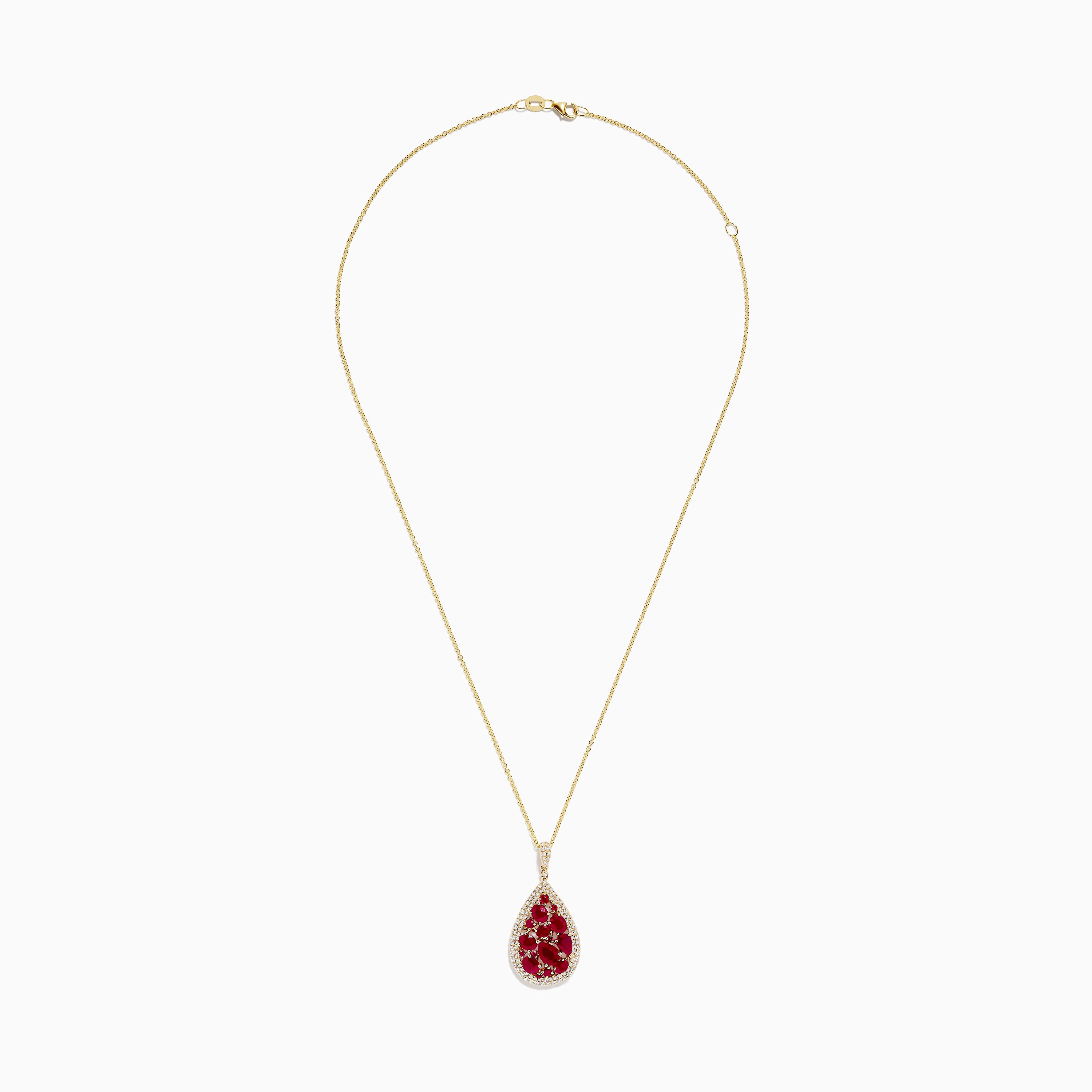 Effy Ruby Royale 14K Yellow Gold Ruby and Diamond Pendant | effyjewelry.com