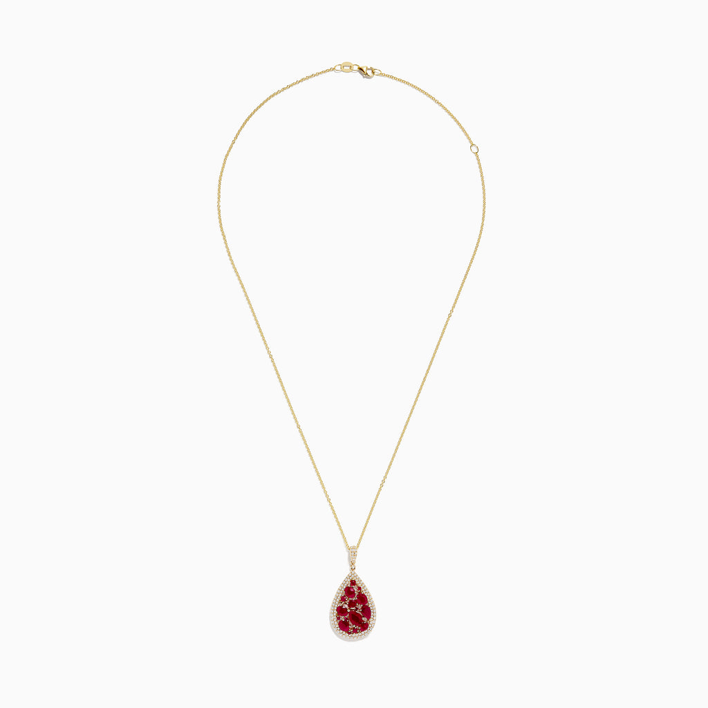 Effy Ruby Royale 14K Yellow Gold Ruby and Diamond Pendant | effyjewelry.com