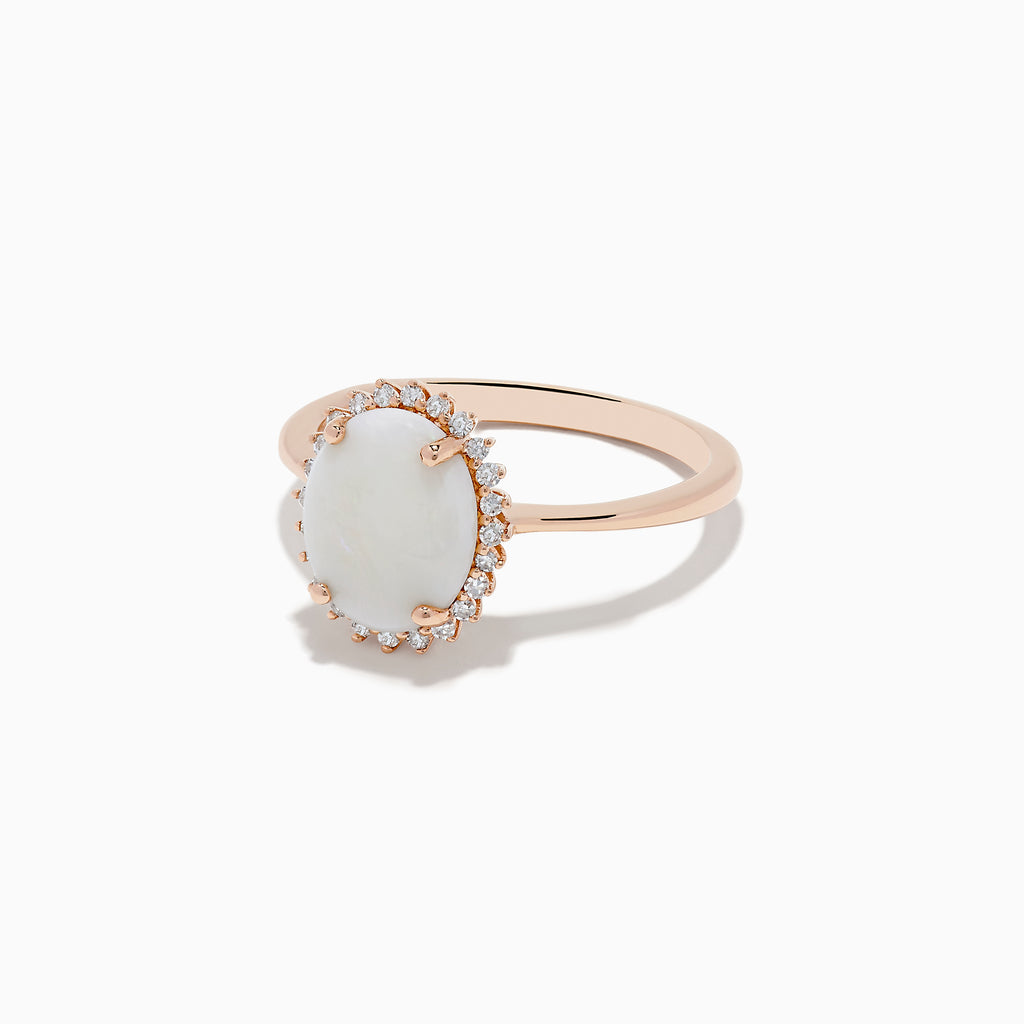 Effy Aurora 14K Rose Gold Opal and Diamond Ring | effyjewelry.com