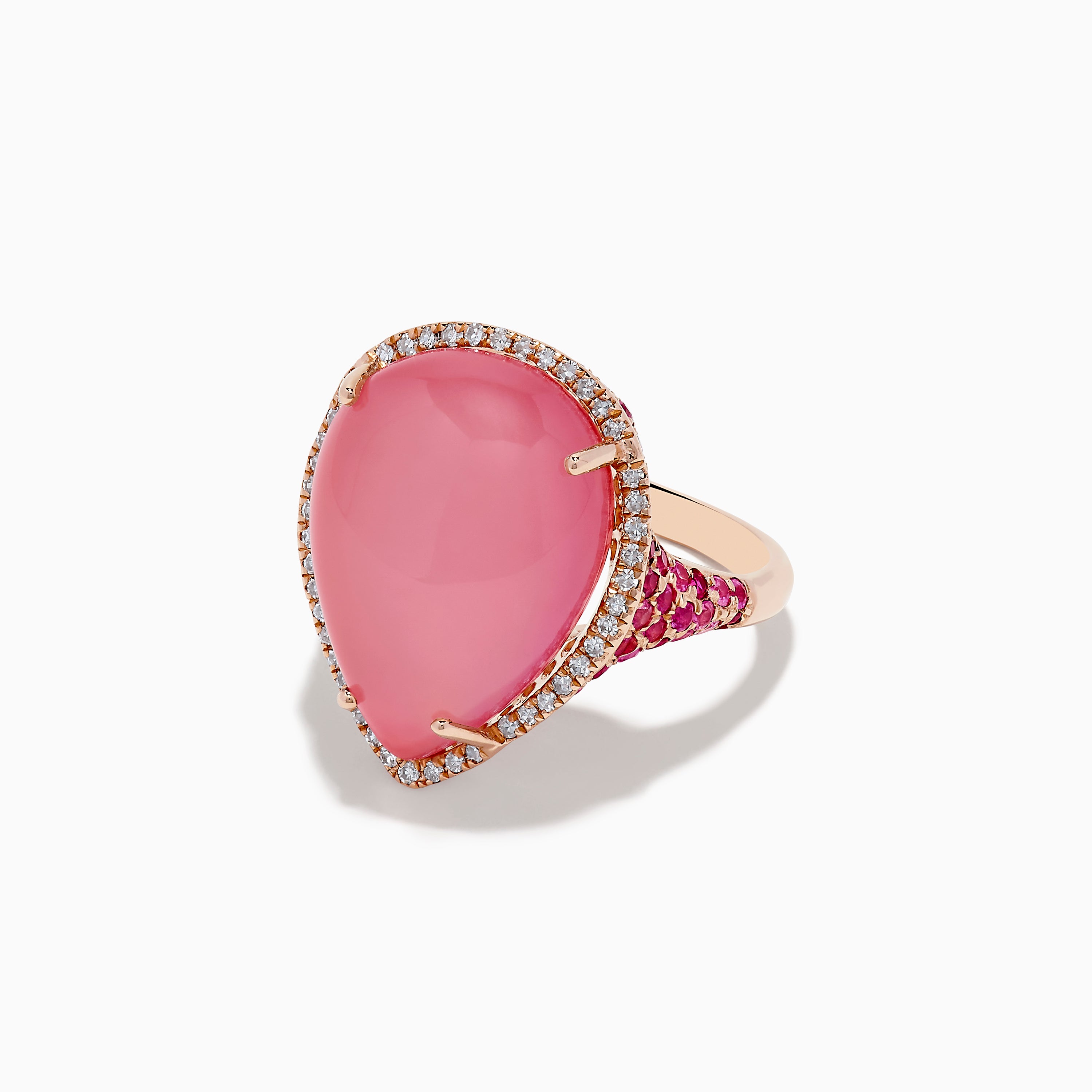 Effy 14K Rose Gold Pink Opal and Diamond Ring