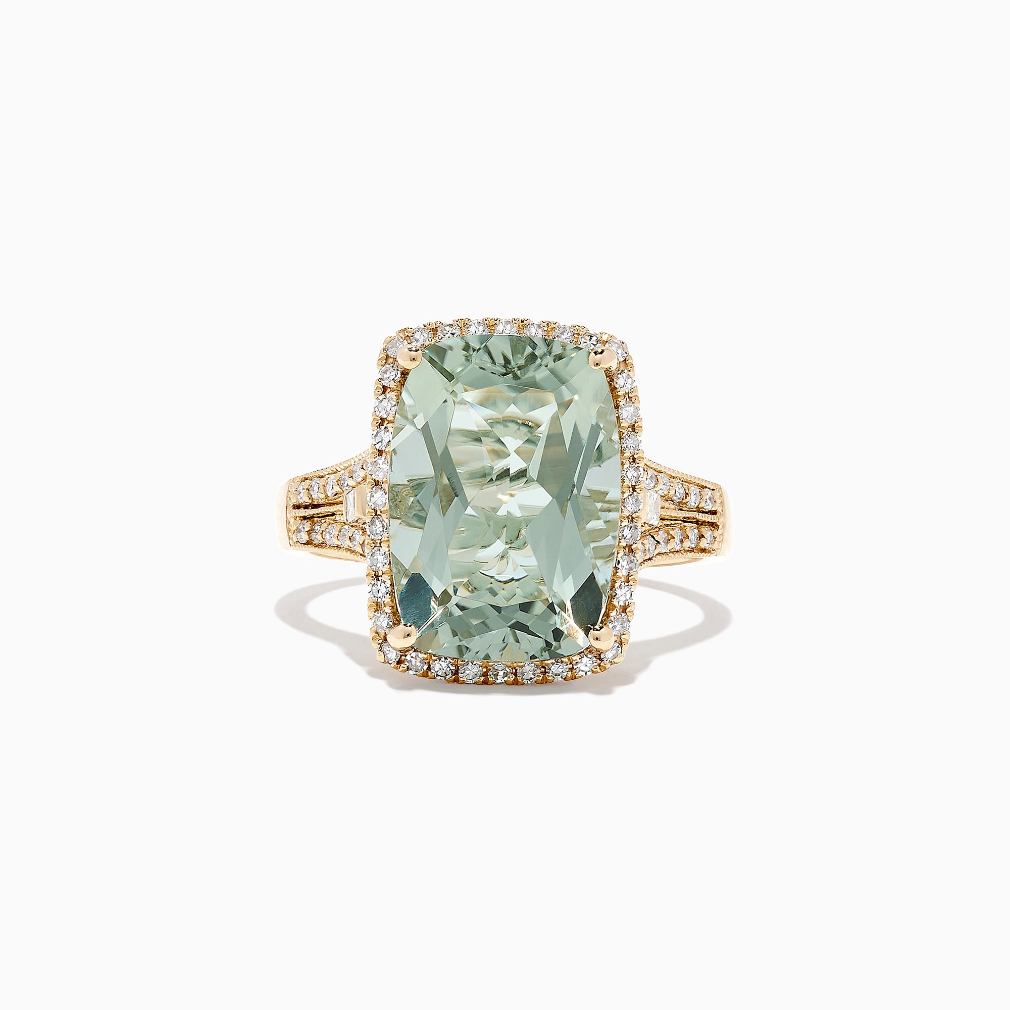 Effy 14K Yellow Gold Green Amethyst and Diamond Cocktail Ring