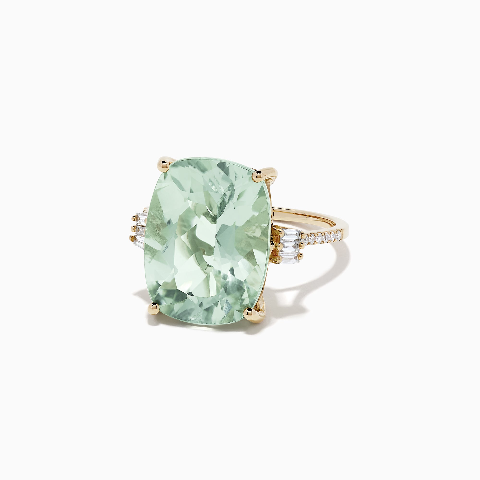 Effy 14K Yellow Gold Green Amethyst and Diamond Cocktail Ring