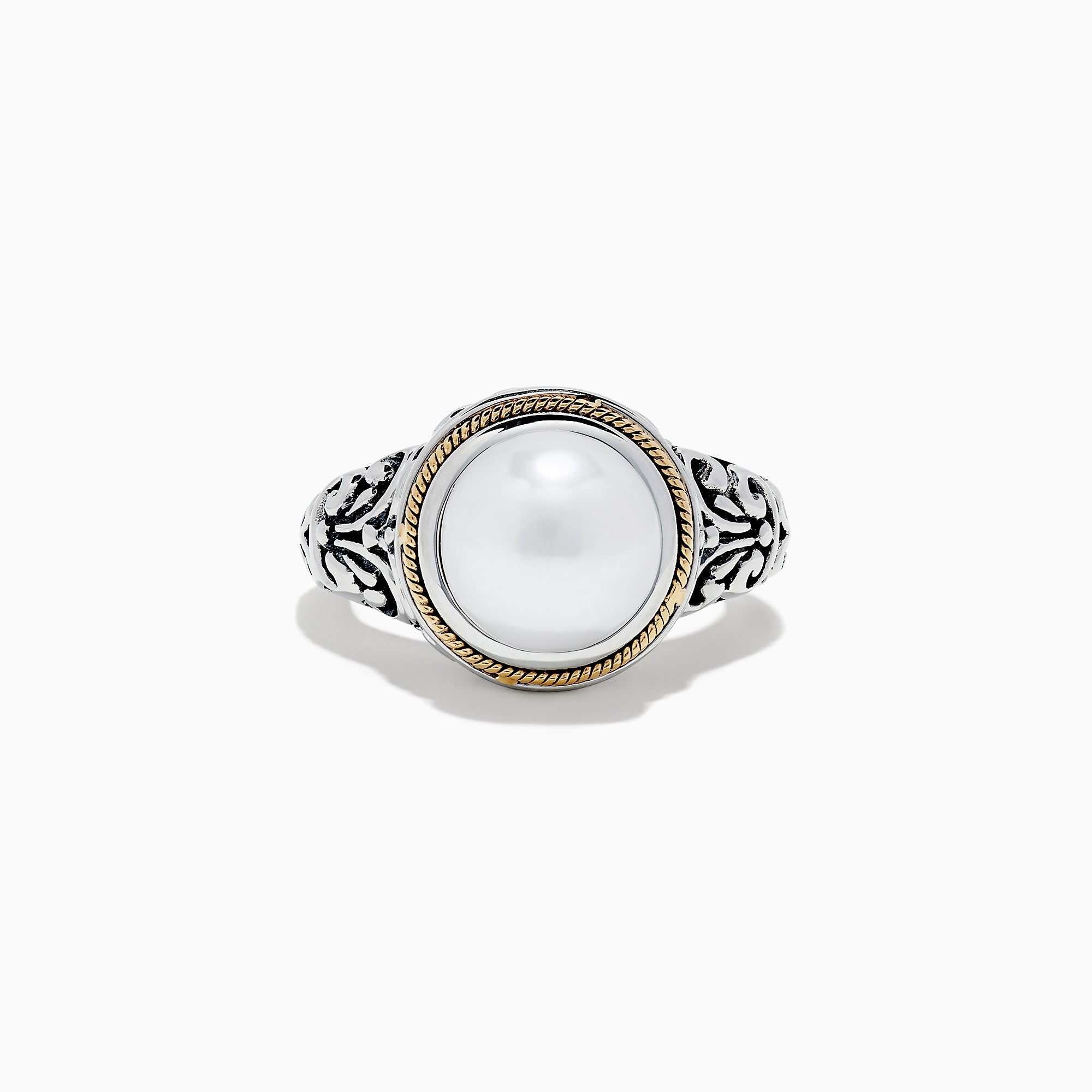 Effy 925 Sterling Silver and 18K Gold Fresh Water Pearl Ring