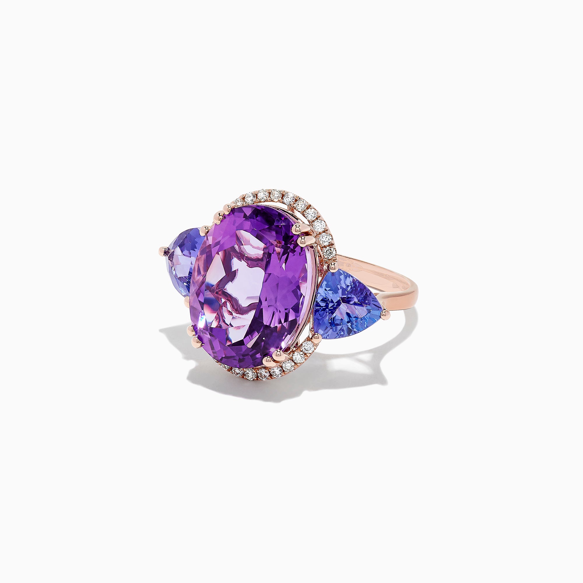 Effy 14K Rose Gold Amethyst, Tanzanite and Diamond Ring, 10.28 TCW