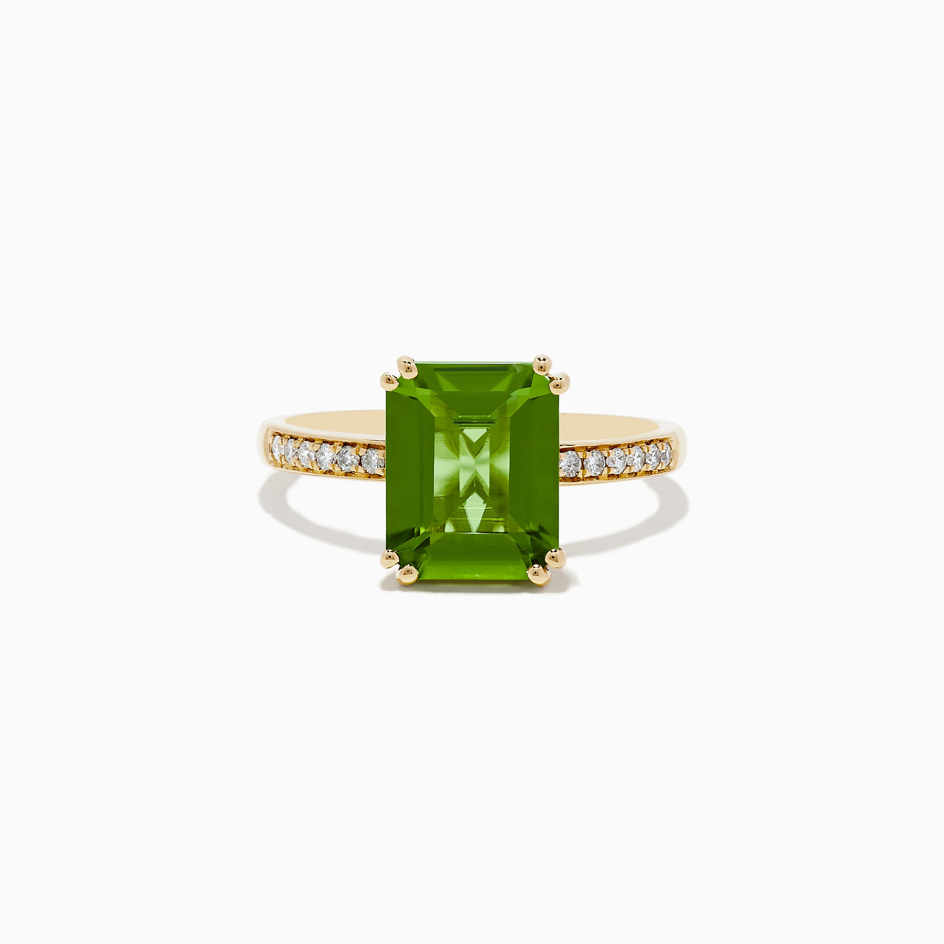 14K Yellow Peridot and Diamond Ring – effyjewelry.com