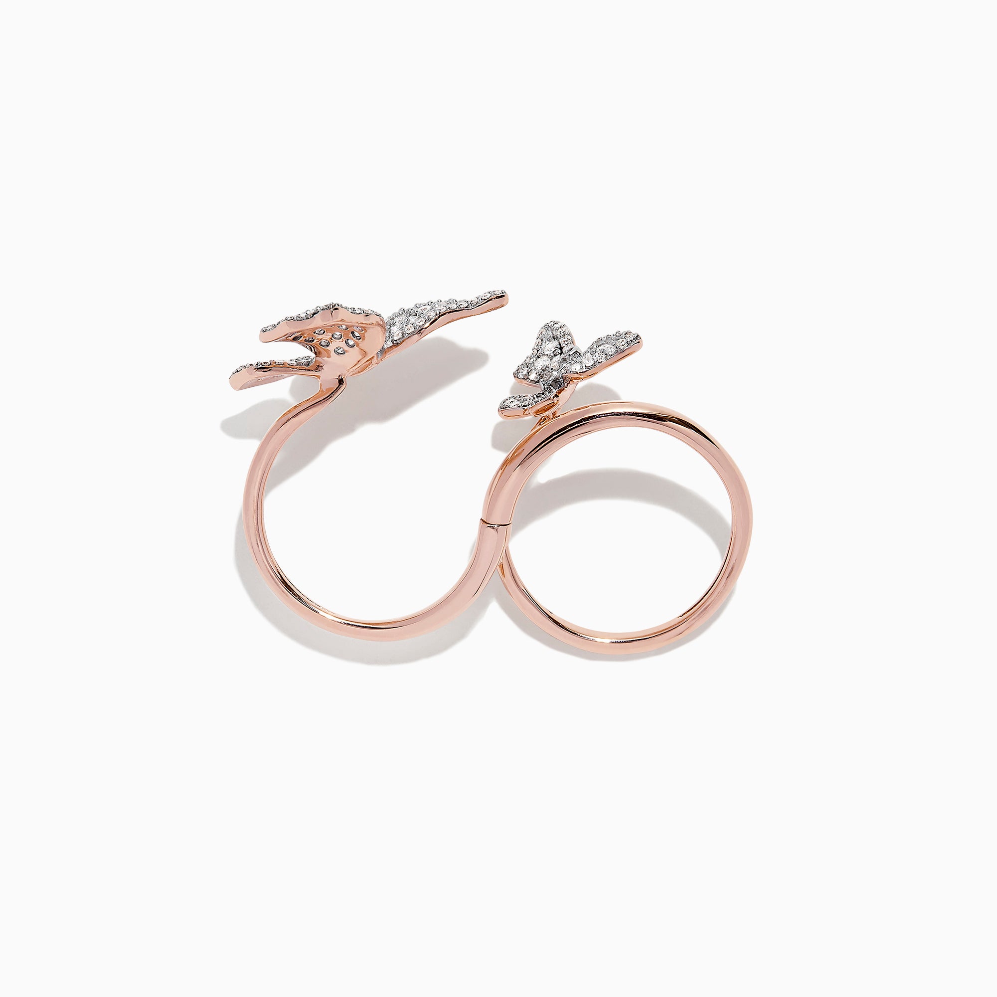 Effy Nature 14K Rose Gold Diamond Single or Double Finger