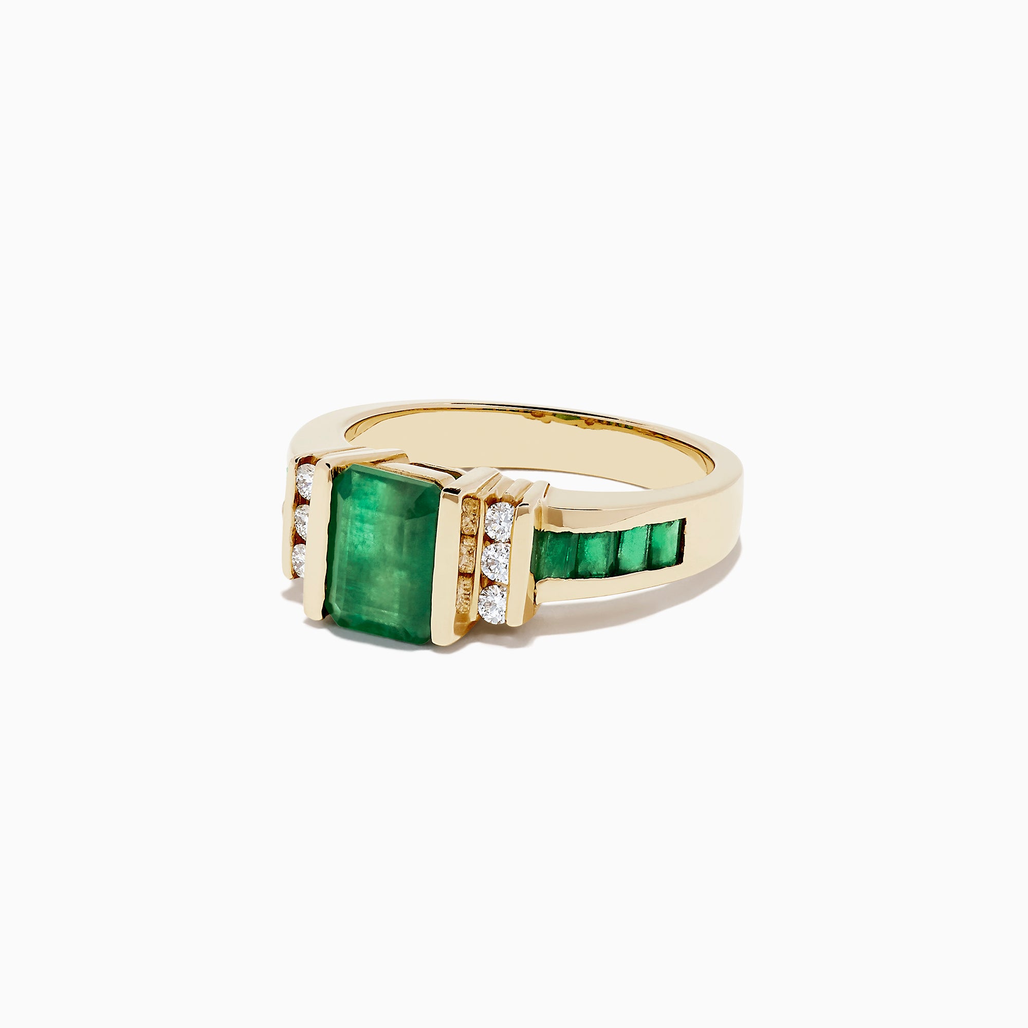 Effy Brasilica 14K Yellow Gold Emerald and Diamond Ring, 2.26 TCW