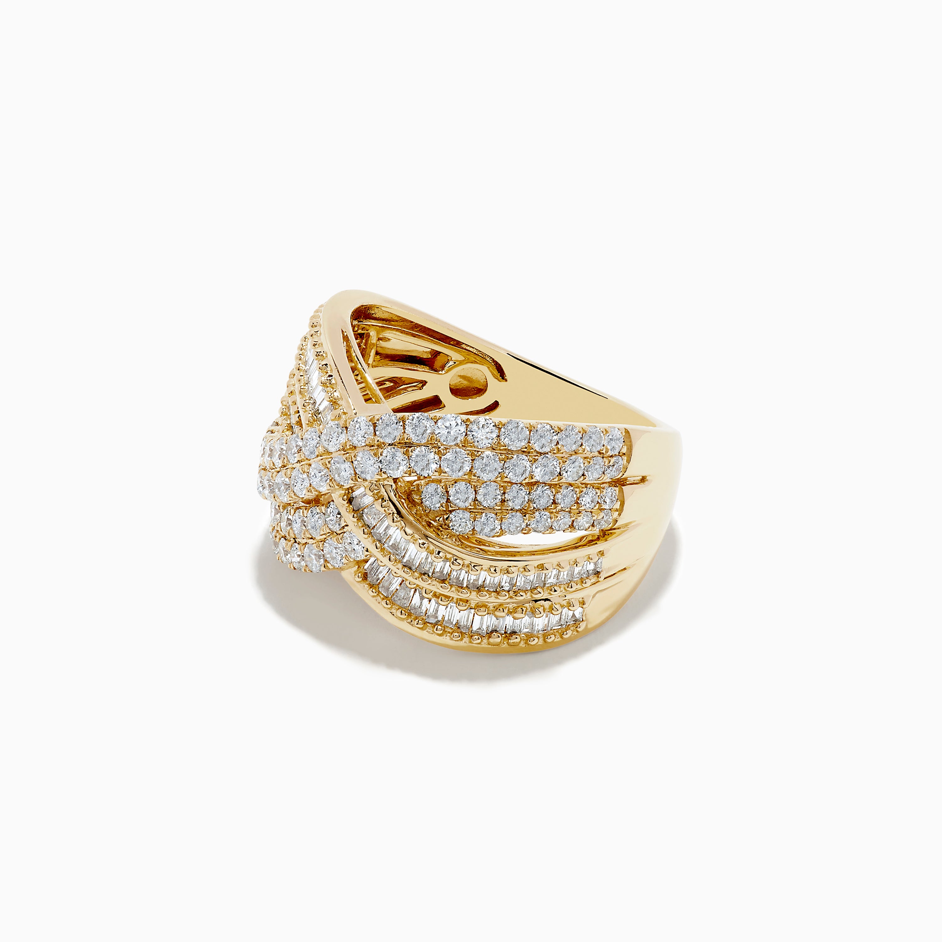 Effy 14K Yellow Gold Diamond Crossover Ring –