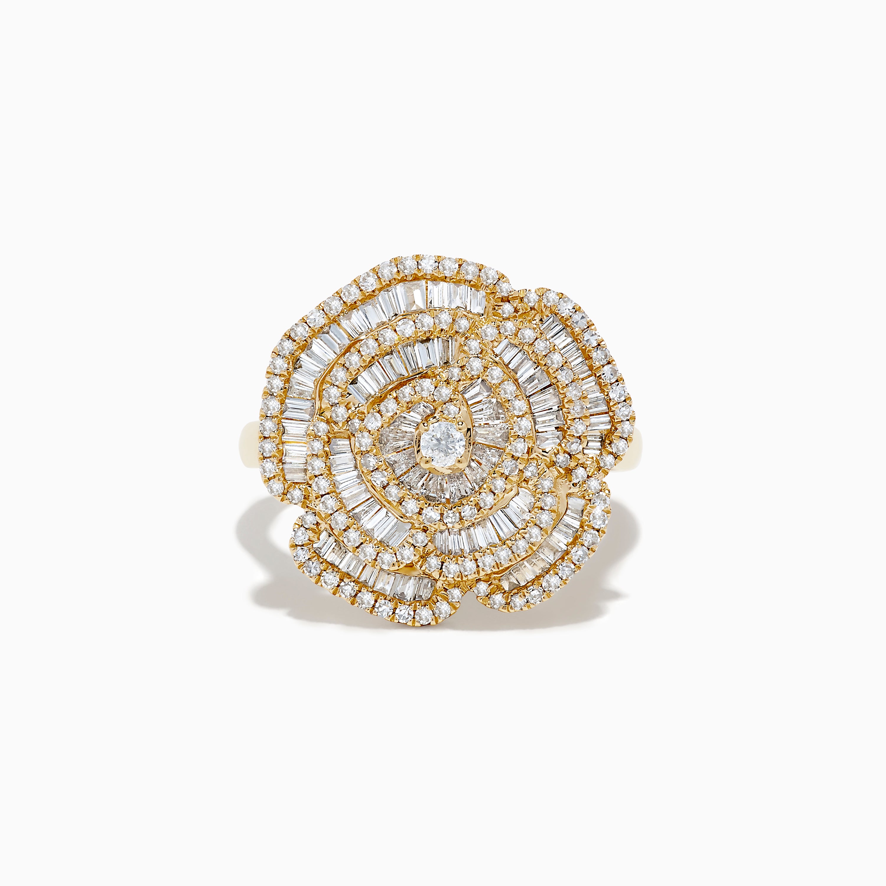 Effy Nature 14K Yellow Gold Diamond Flower Ring