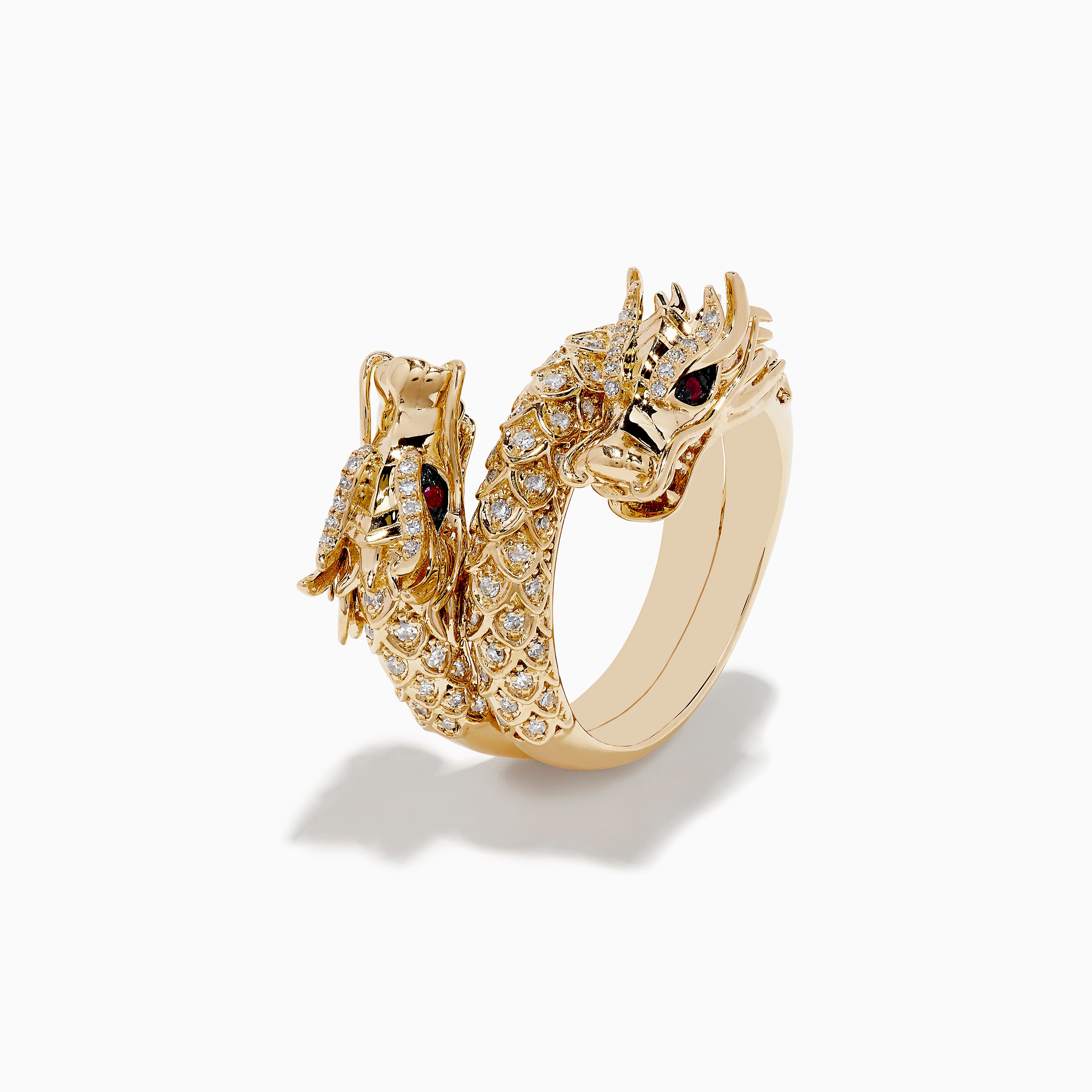 Safari 14K Yellow Gold Ruby and Diamond Dragon Ring – effyjewelry.com