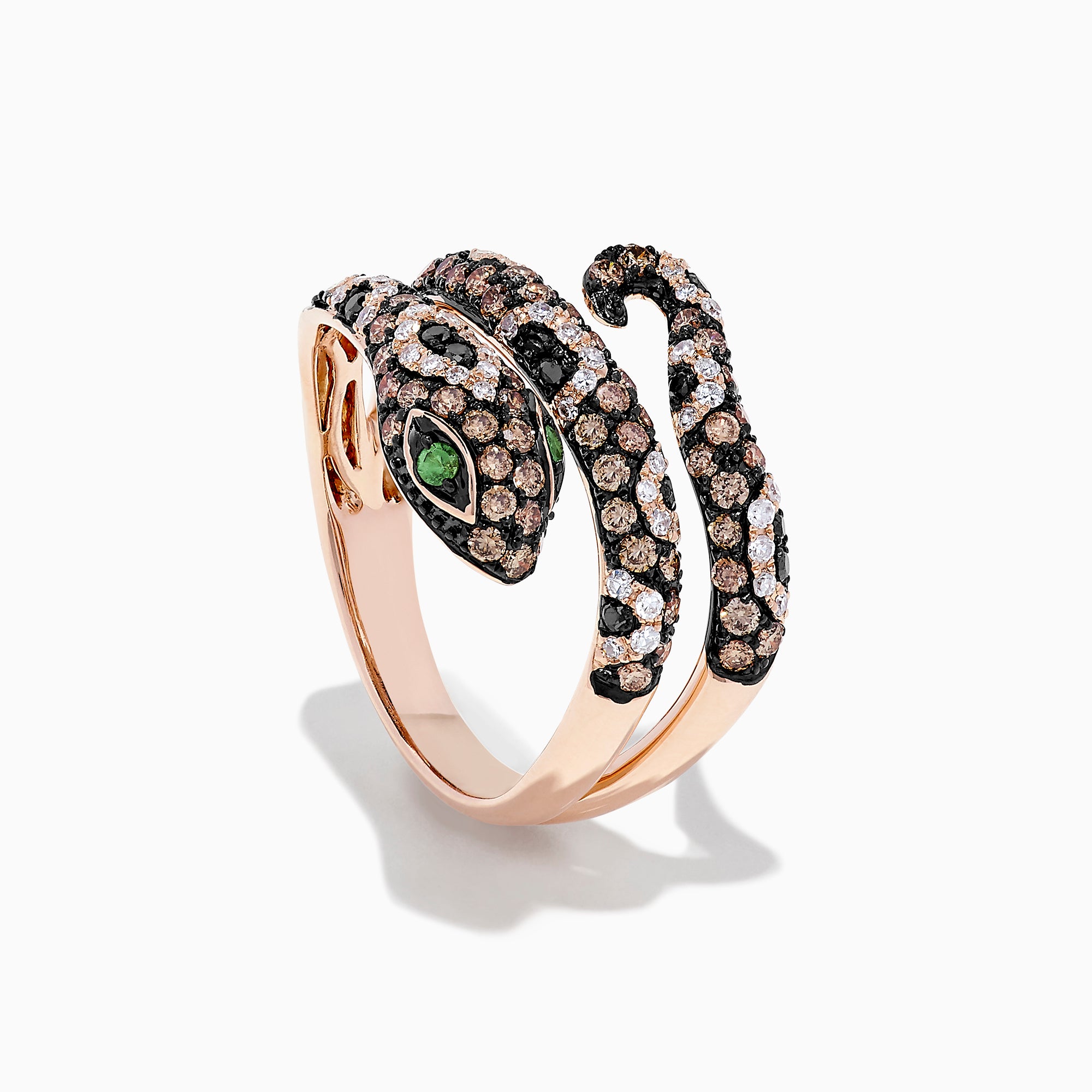 Effy Safari 14K Rose Gold Diamond Snake Ring